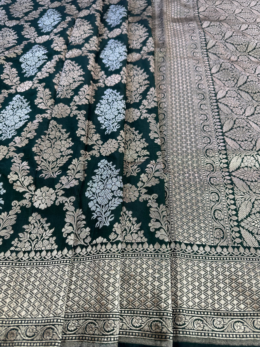 Pure Katan Silk Handloom Banarasi Saree with Sona Rupa Zari – Gold & Silver Zari Elegance from Banaras