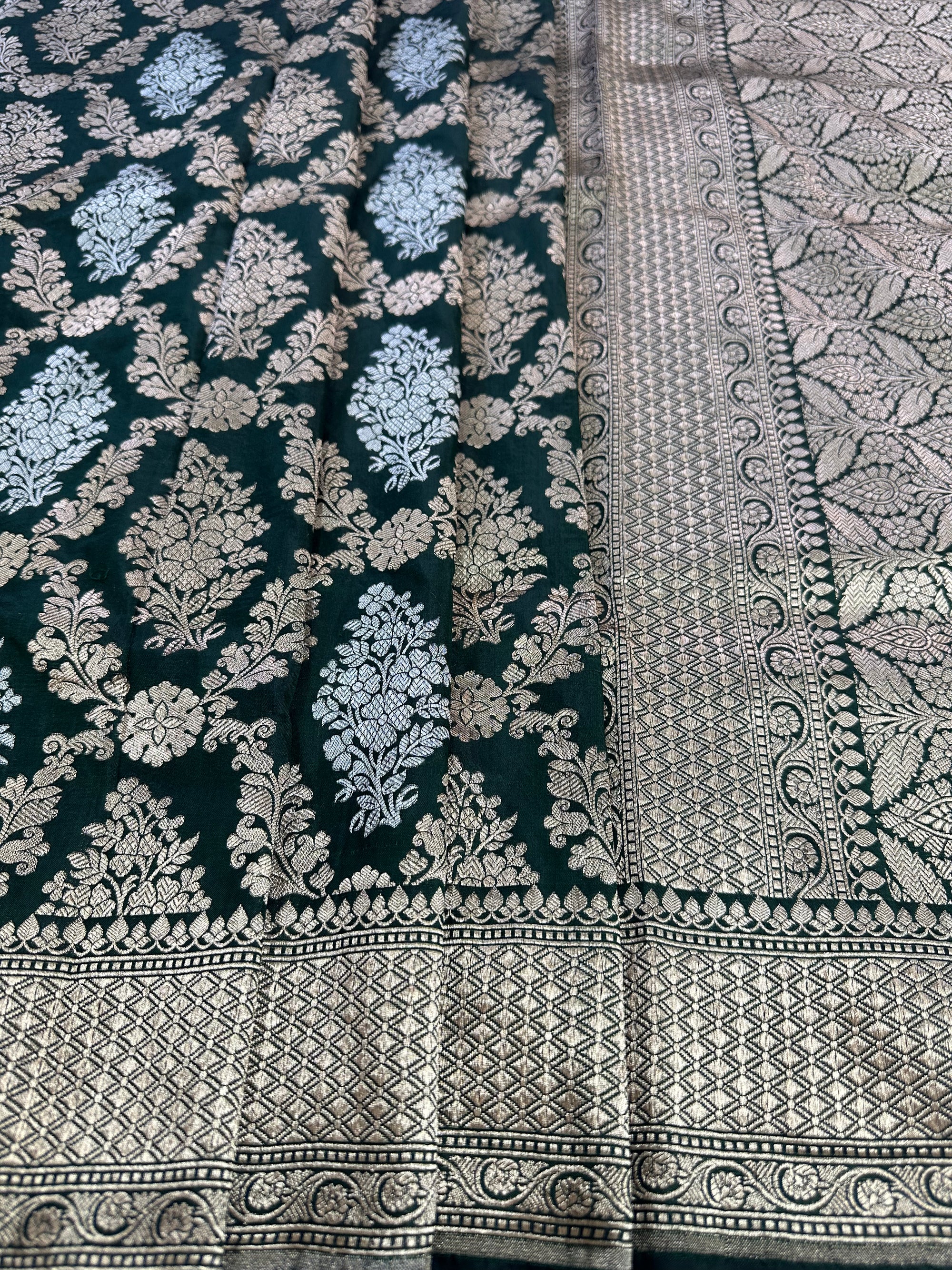 Pure Katan Silk Handloom Banarasi Saree with Sona Rupa Zari – Gold & Silver Zari Elegance from Banaras