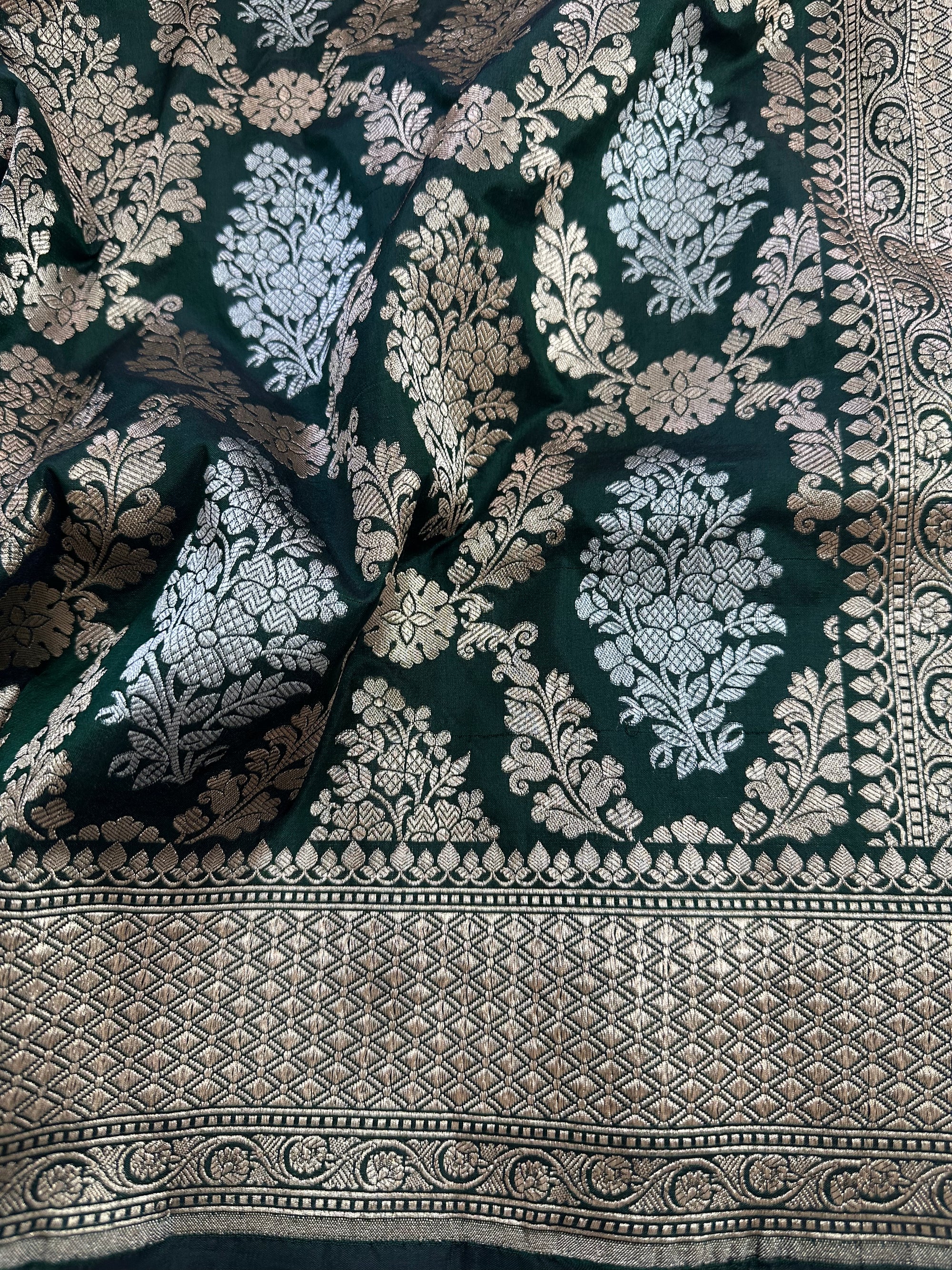 Pure Katan Silk Handloom Banarasi Saree with Sona Rupa Zari – Gold & Silver Zari Elegance from Banaras