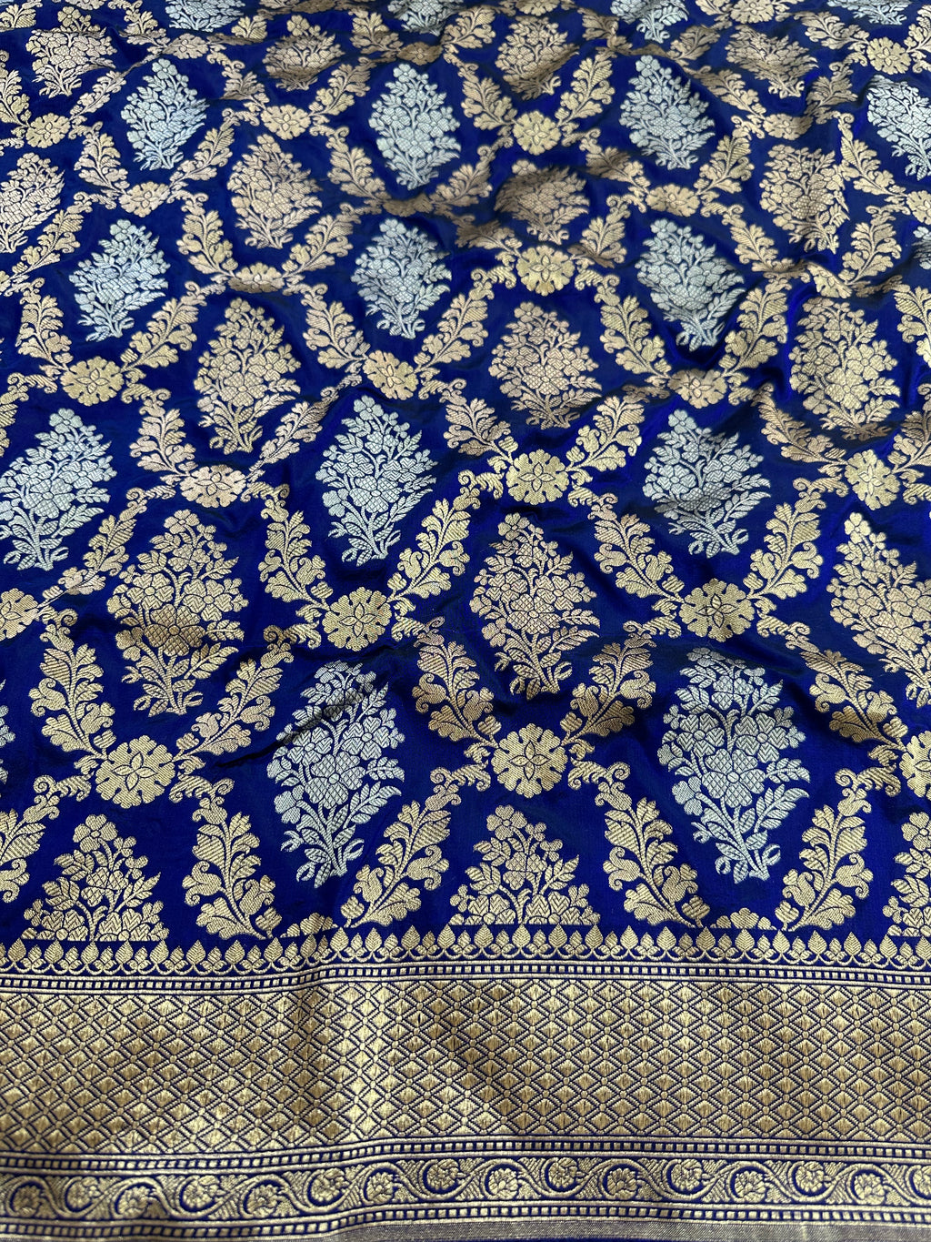 Pure Katan Silk Handloom Banarasi Saree with Sona Rupa Zari – Gold & Silver Zari Elegance from Banaras