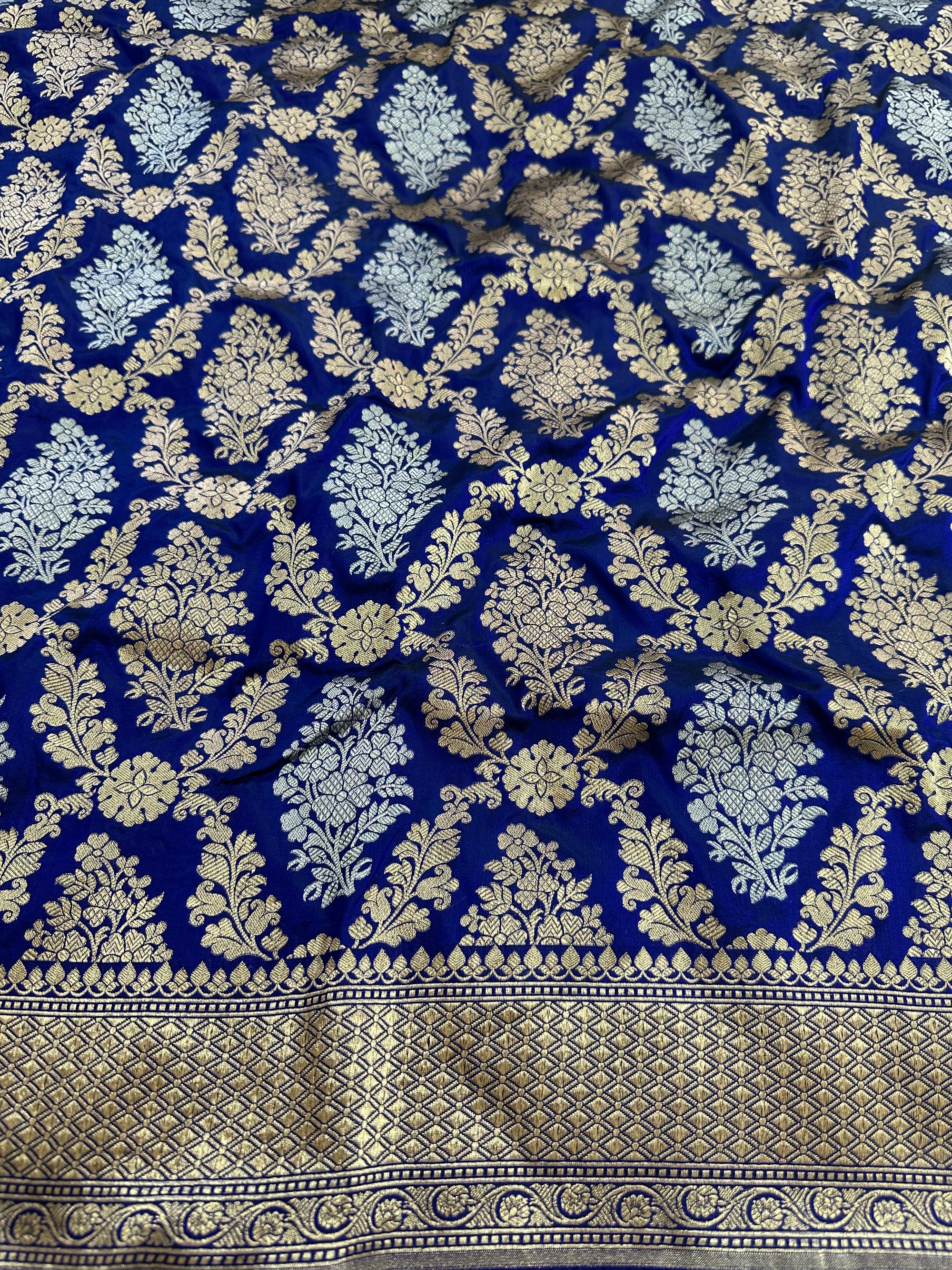 Pure Katan Silk Handloom Banarasi Saree with Sona Rupa Zari – Gold & Silver Zari Elegance from Banaras