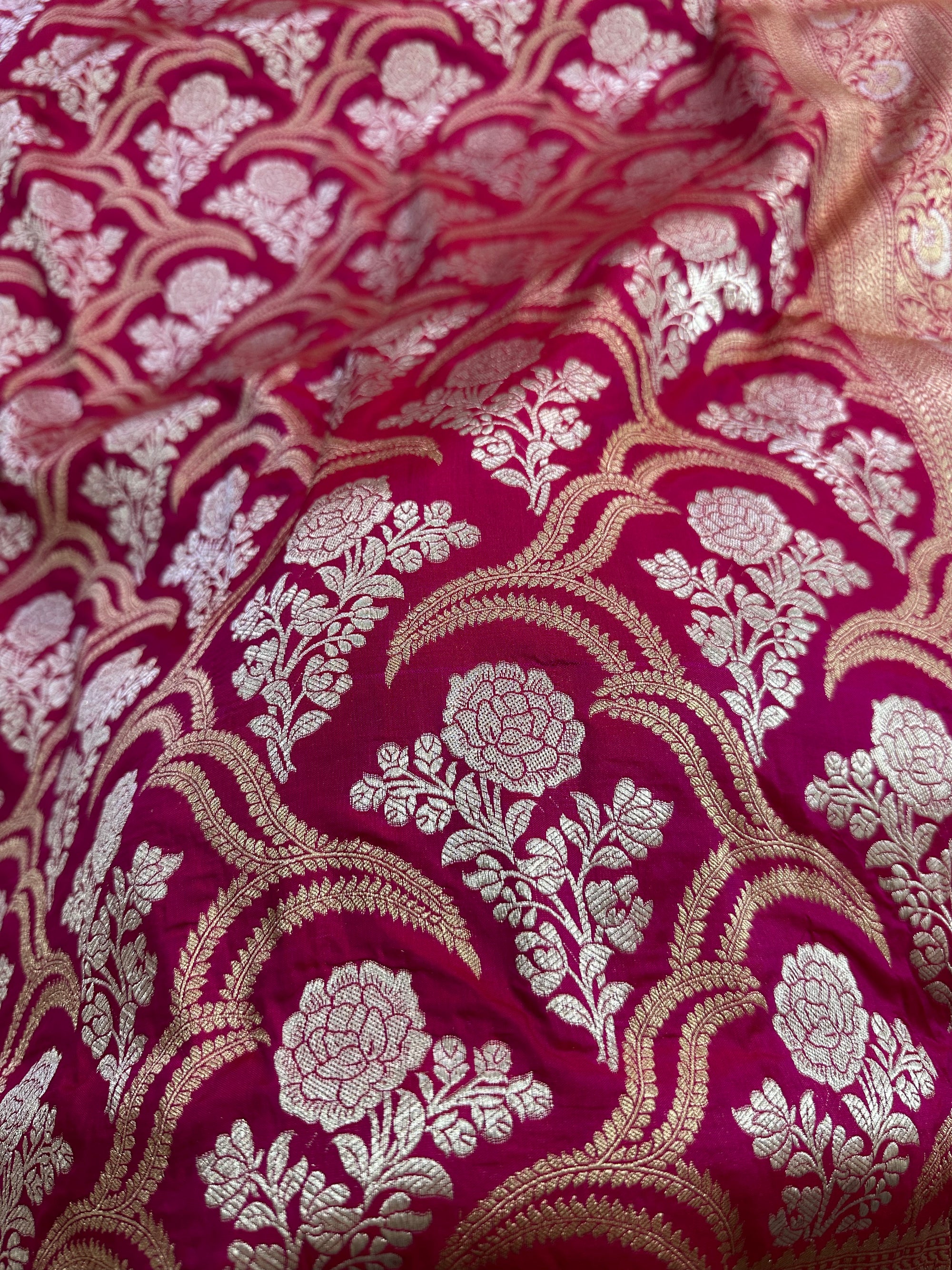 Pure Katan Silk Handloom Banarasi Saree with Sona Rupa Zari – Gold & Silver Zari Elegance from Banaras