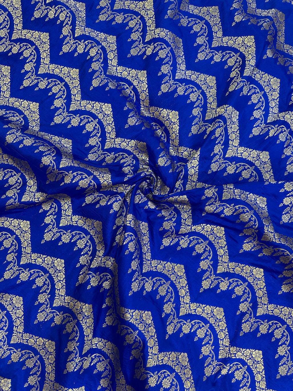 Royal Blue Pure Katan Silk Jaalwork Banarasi Saree