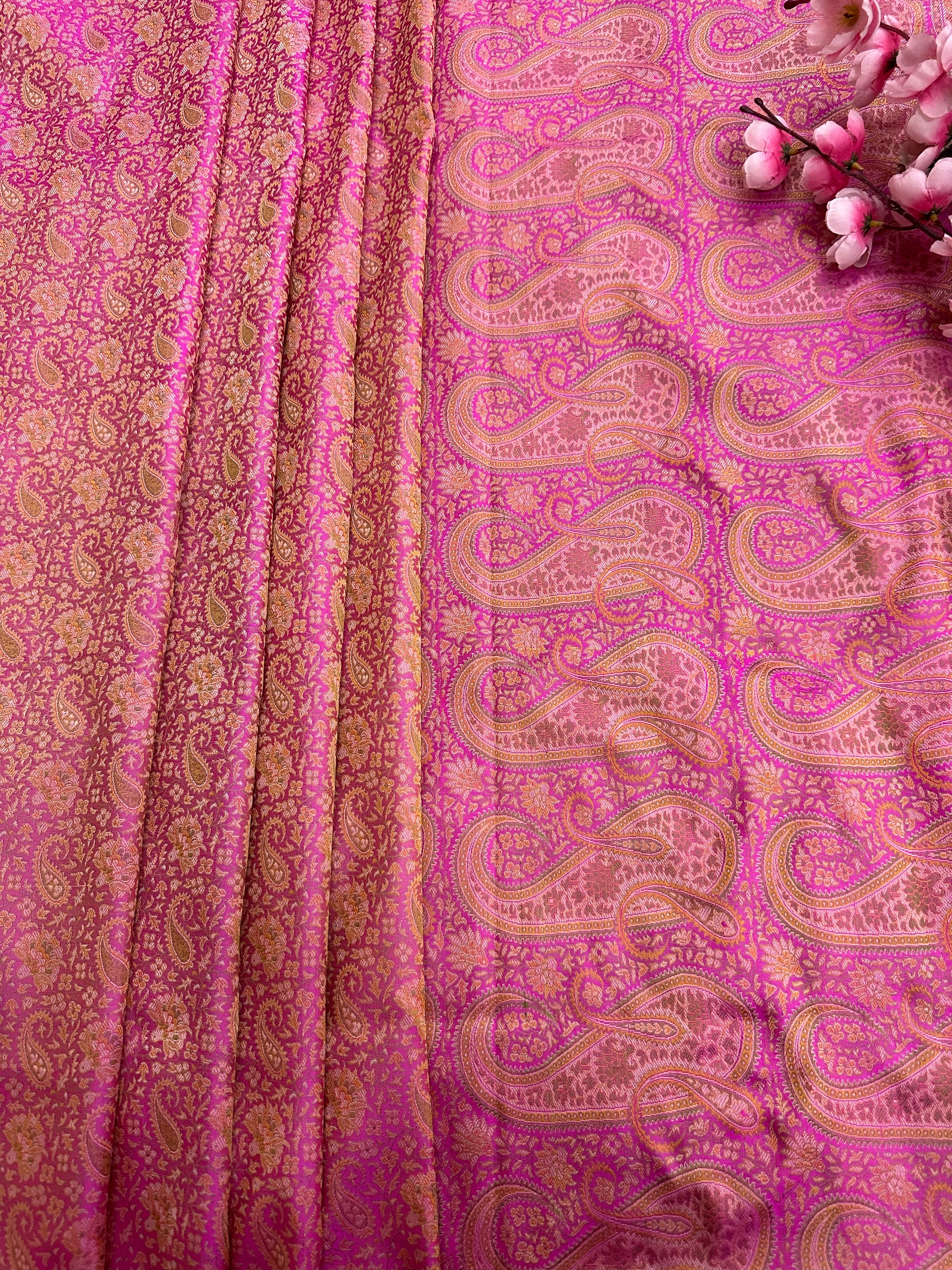 Pure Jamawar Tanchui Silk Handloom Saree – No Zari, Ultra Soft & Royal Weave | Banarasi Elegance