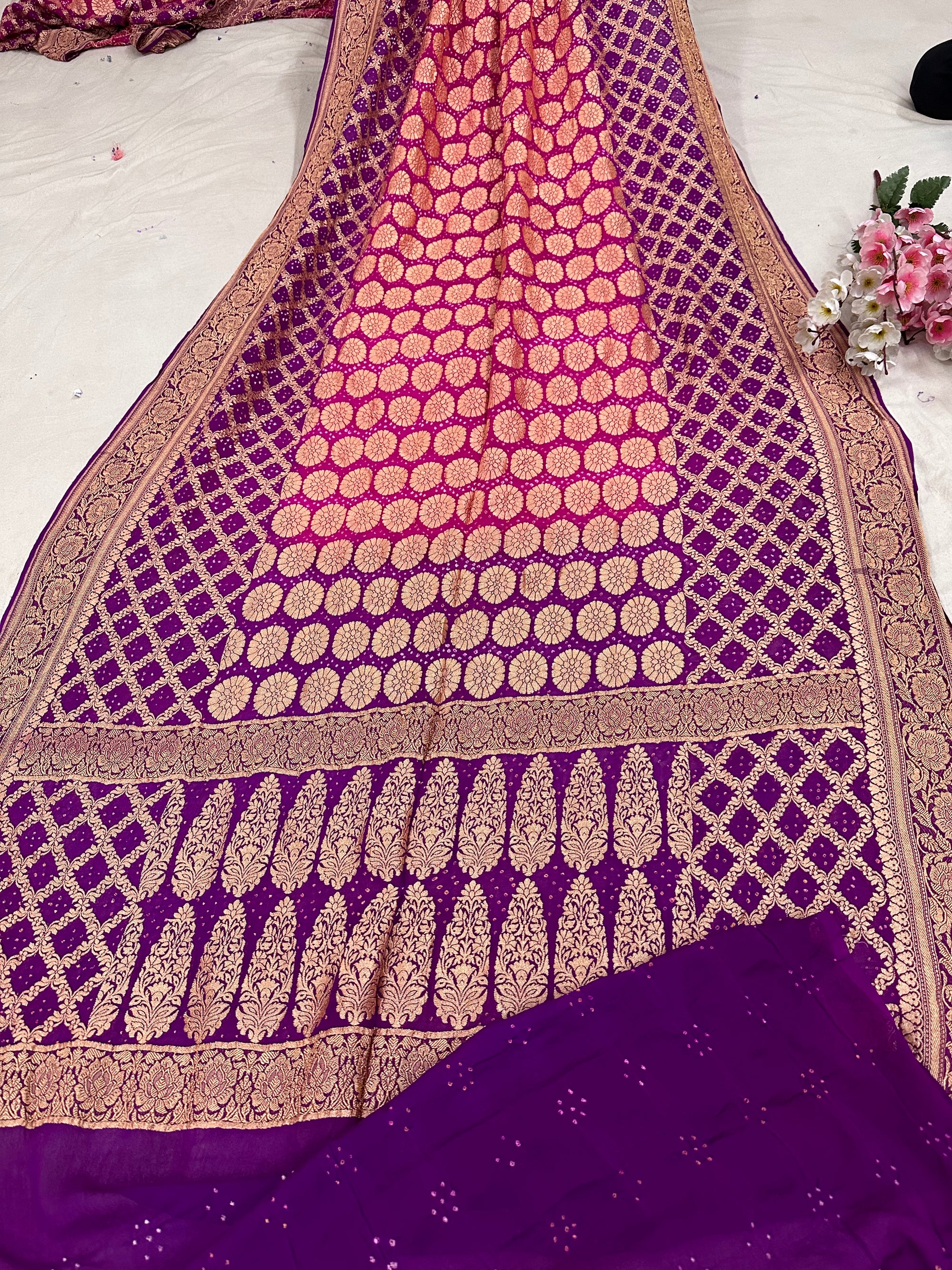 Pure Khaddi georgette Bandhani [Bandhej] Saree
