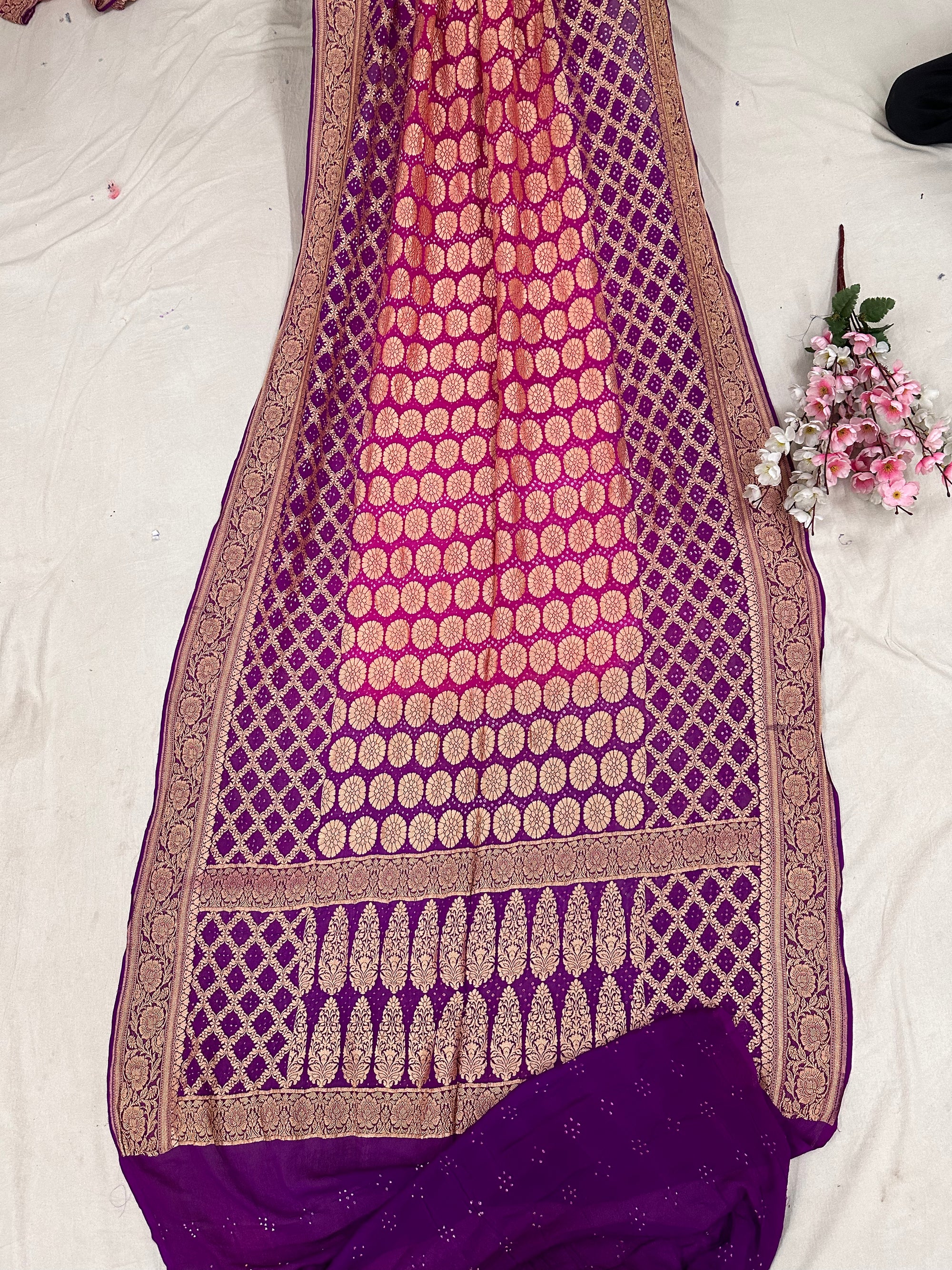 Pure Khaddi georgette Bandhani [Bandhej] Saree