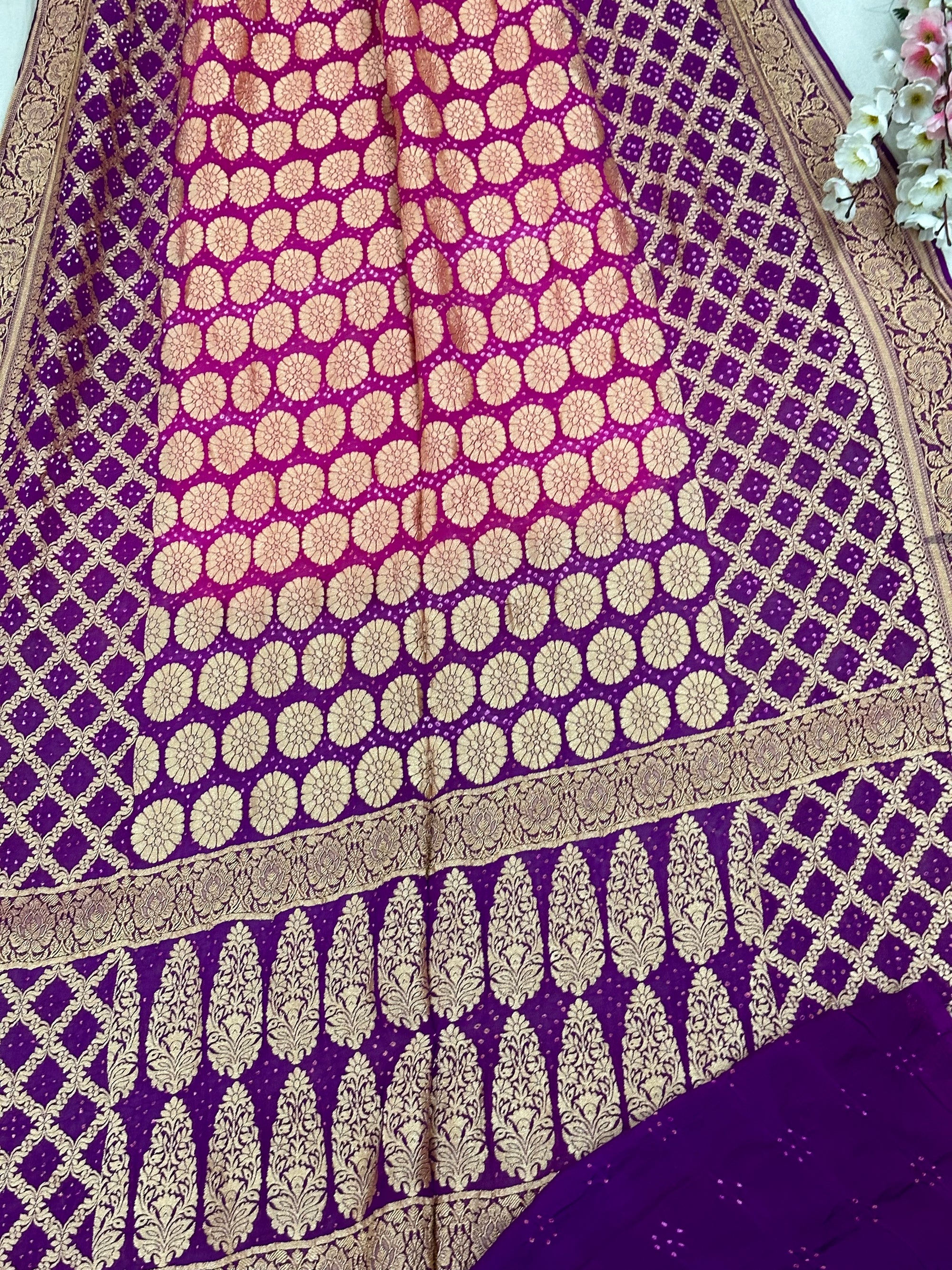 Pure Khaddi georgette Bandhani [Bandhej] Saree