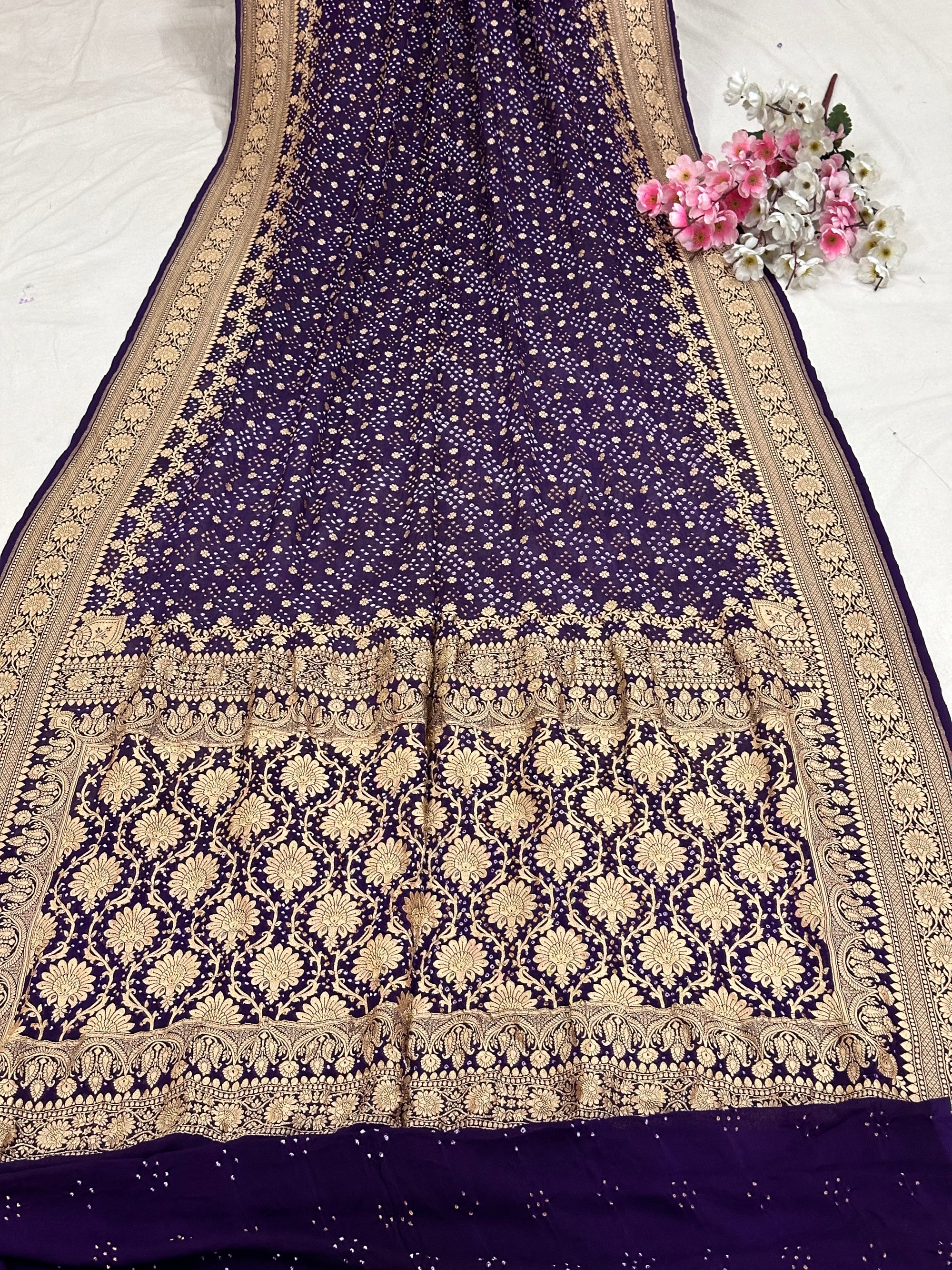 Pure Khaddi georgette Bandhani [Bandhej] Saree