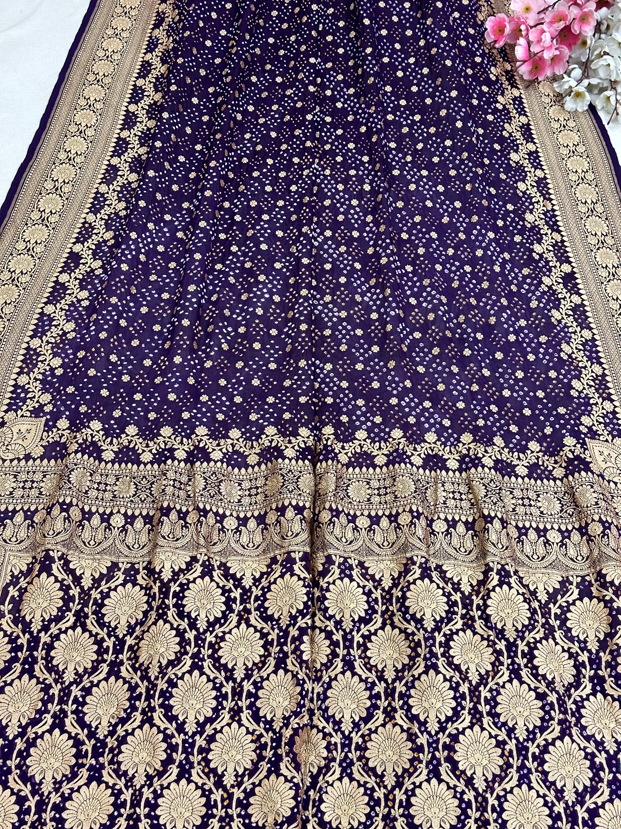 Pure Khaddi georgette Bandhani [Bandhej] Saree