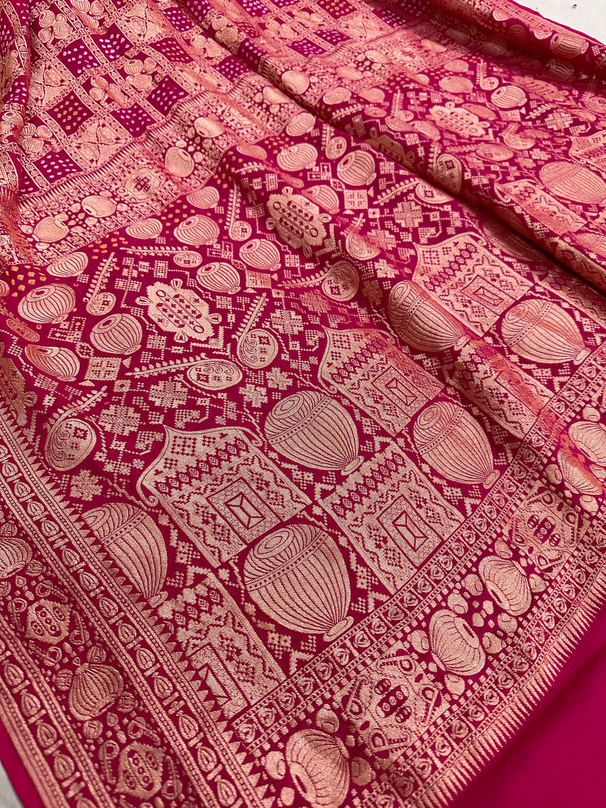 Pure Khaddi georgette Bandhani [Bandhej] Saree