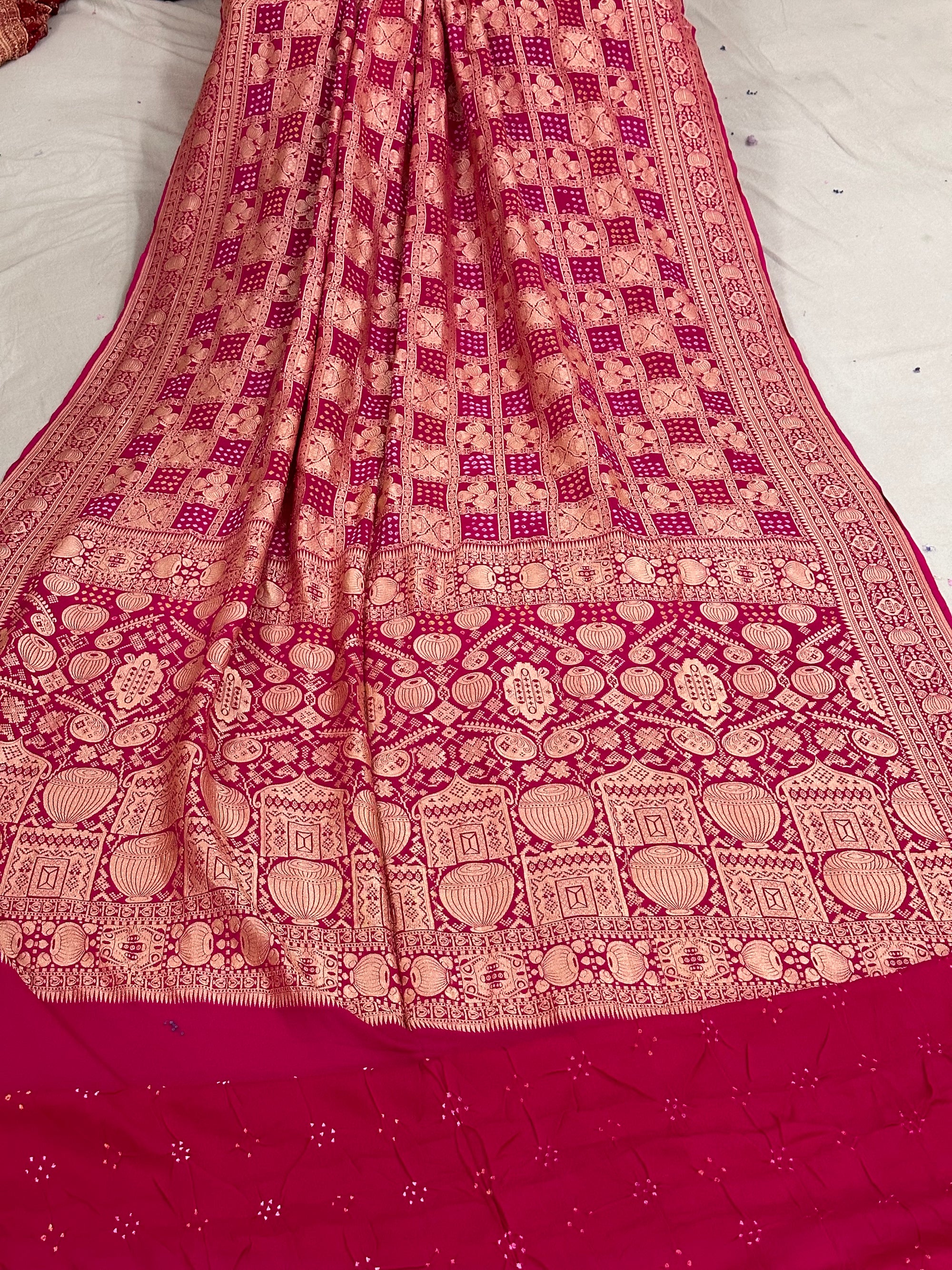 Pure Khaddi georgette Bandhani [Bandhej] Saree
