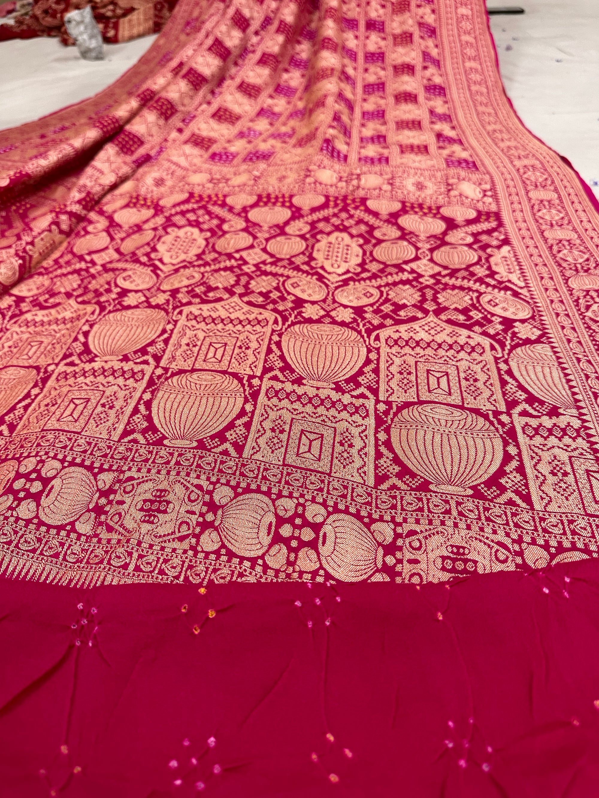 Pure Khaddi georgette Bandhani [Bandhej] Saree