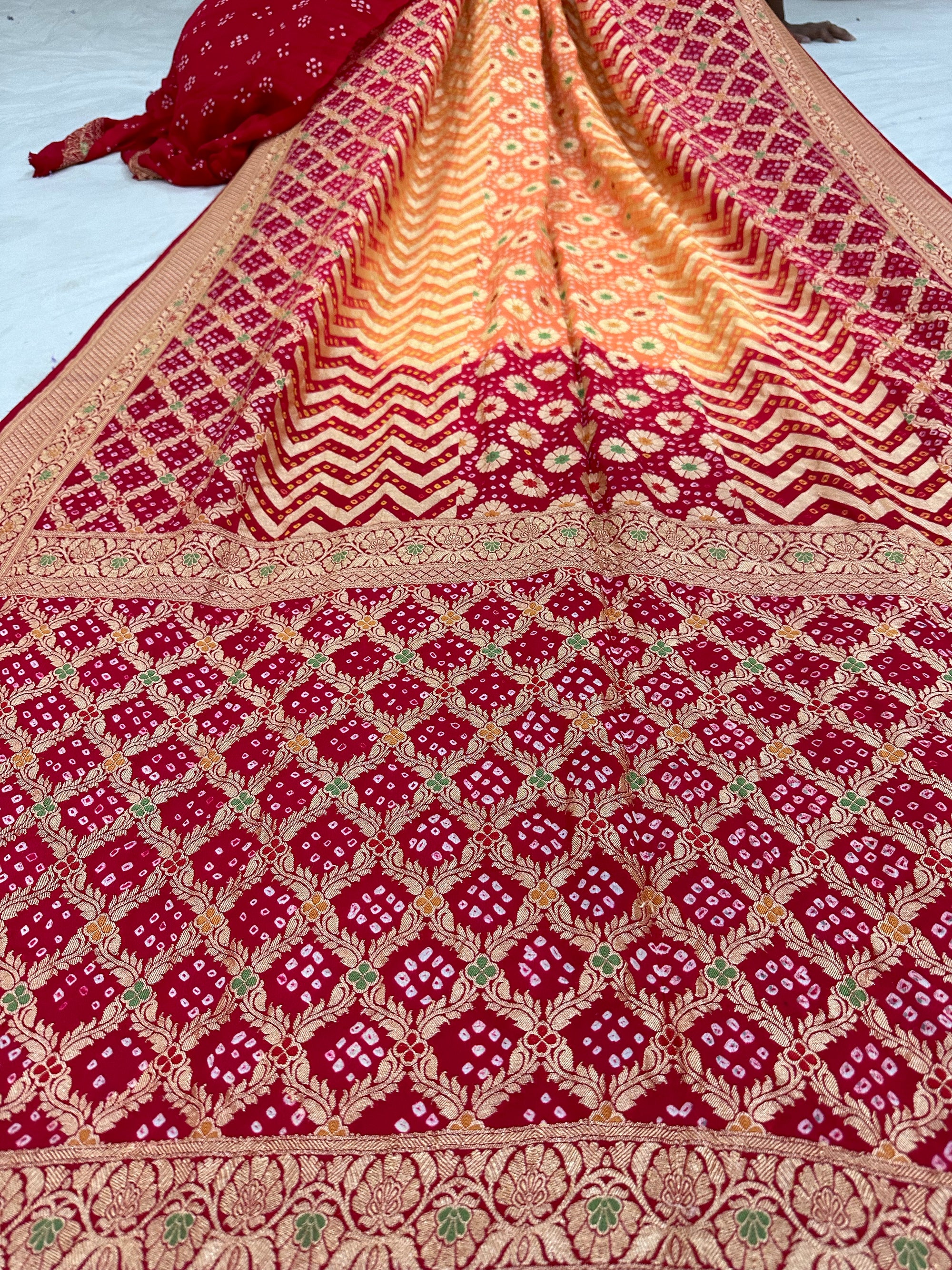 Pure Khaddi georgette Bandhani [Bandhej] Saree