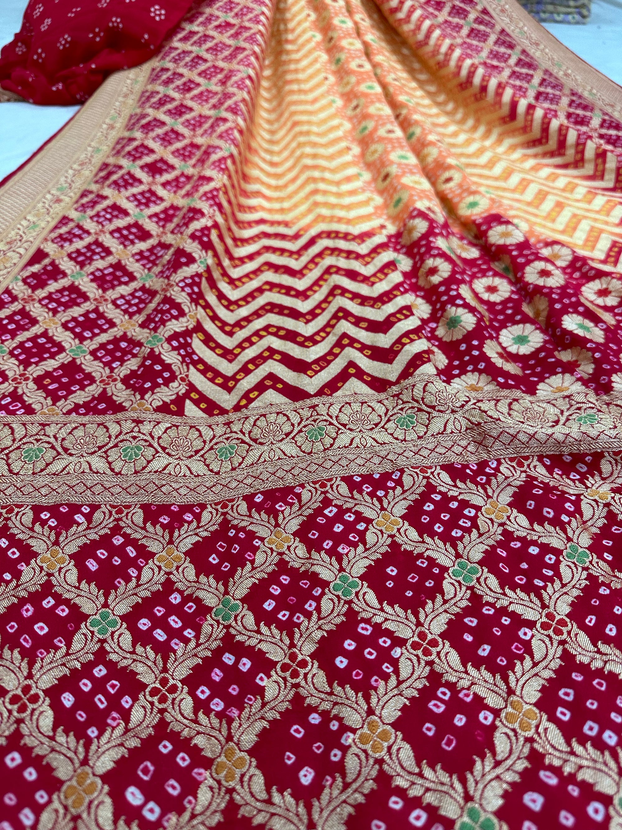 Pure Khaddi georgette Bandhani [Bandhej] Saree