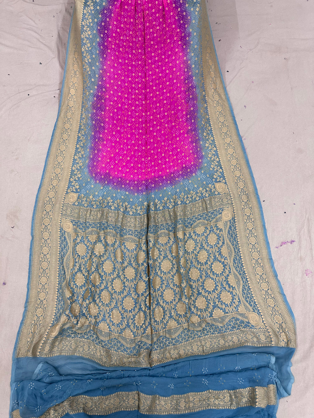 Pure Khaddi georgette Bandhani [Bandhej] Saree