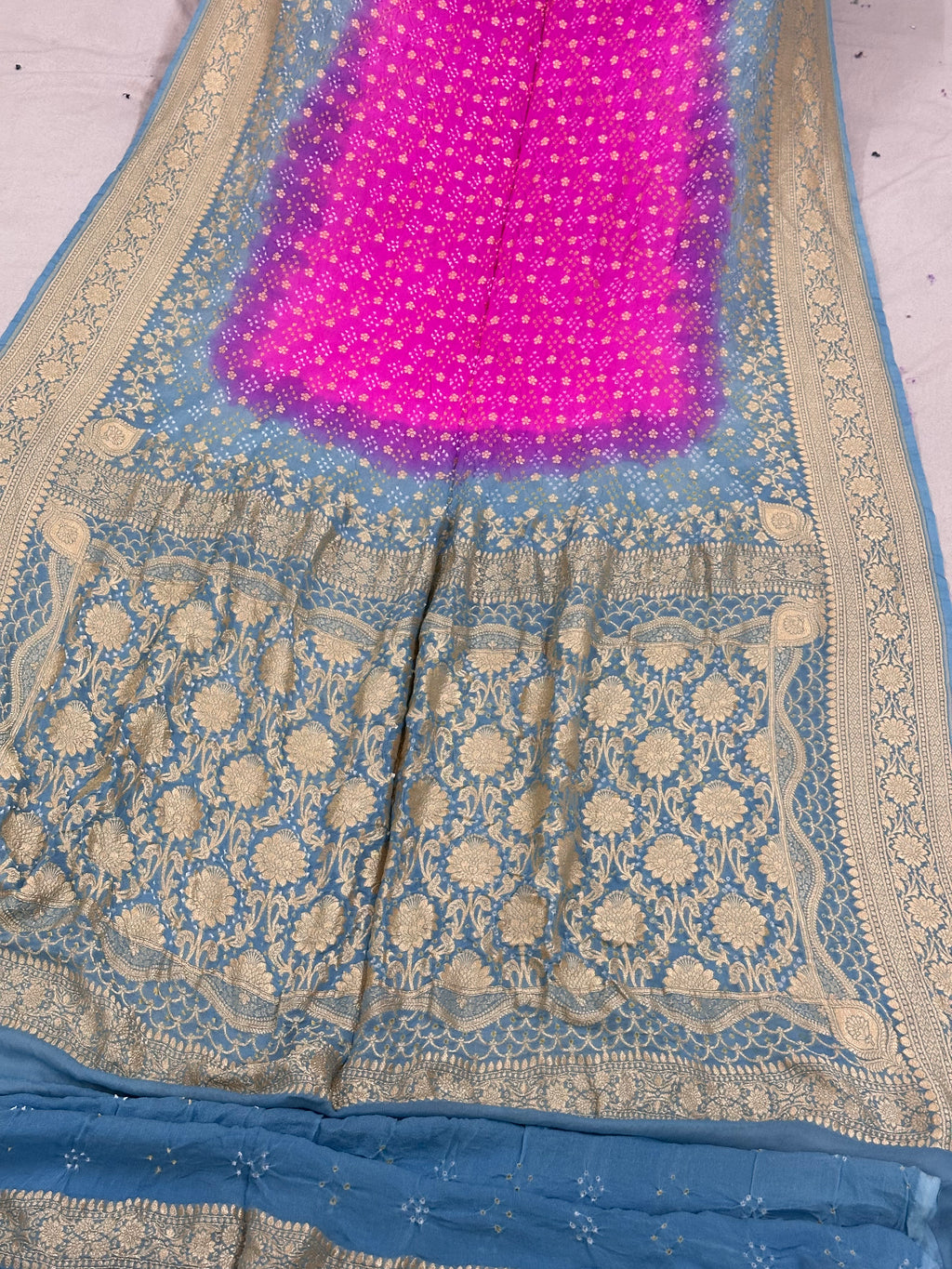 Pure Khaddi georgette Bandhani [Bandhej] Saree