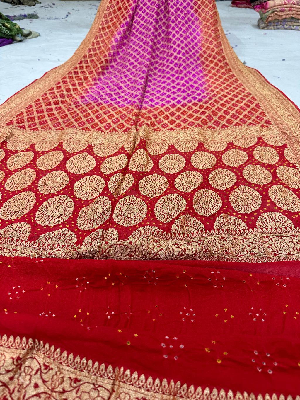 Pure Khaddi georgette Bandhani [Bandhej] Saree