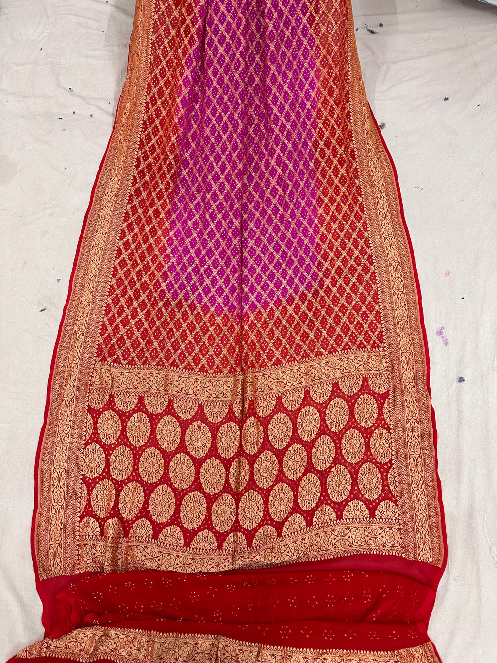 Pure Khaddi georgette Bandhani [Bandhej] Saree