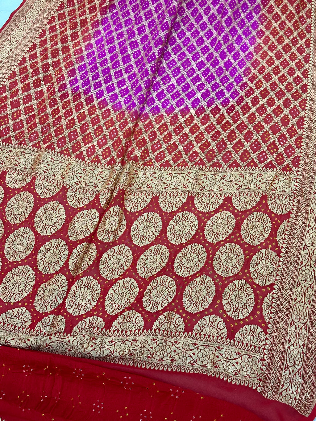 Pure Khaddi georgette Bandhani [Bandhej] Saree