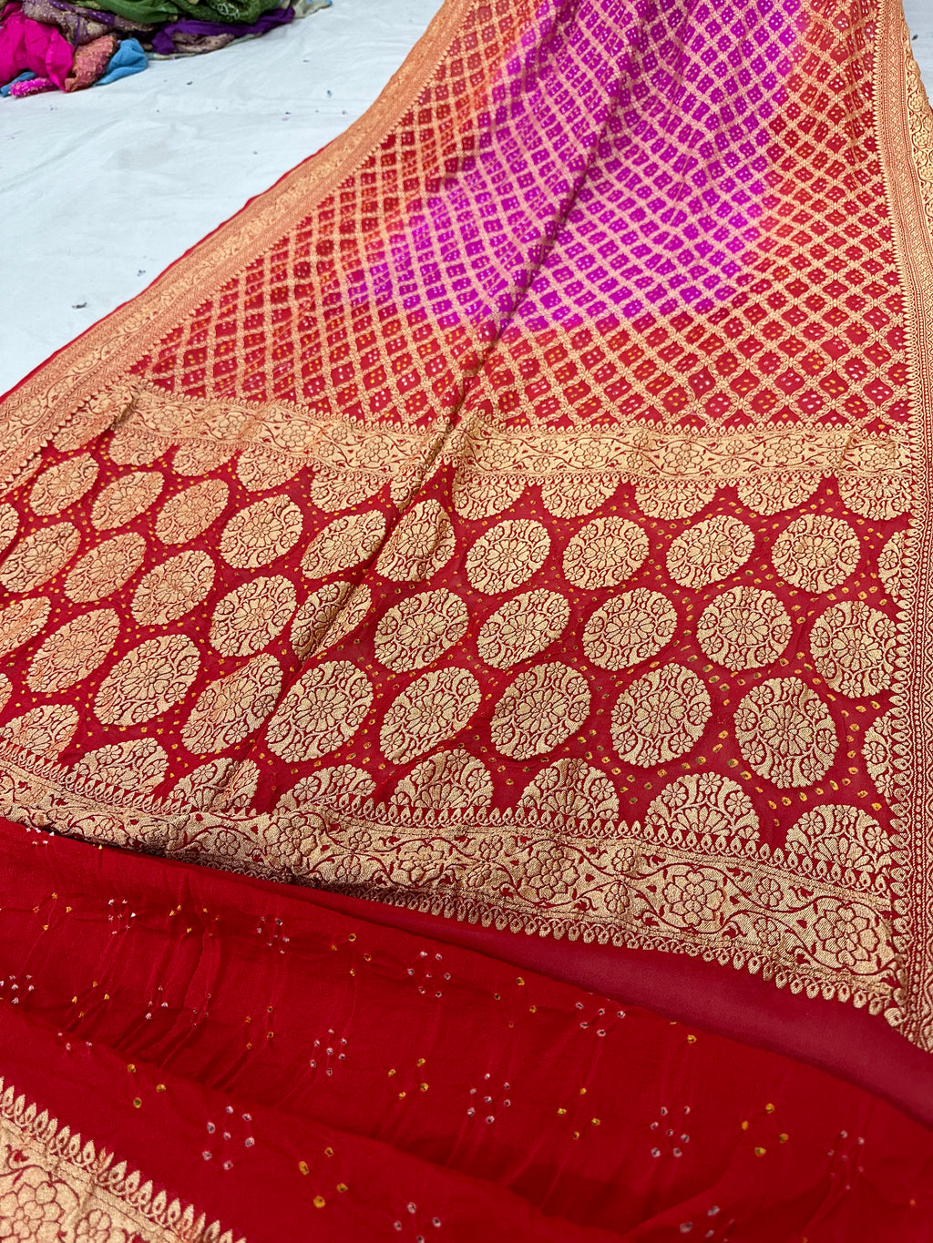 Pure Khaddi georgette Bandhani [Bandhej] Saree