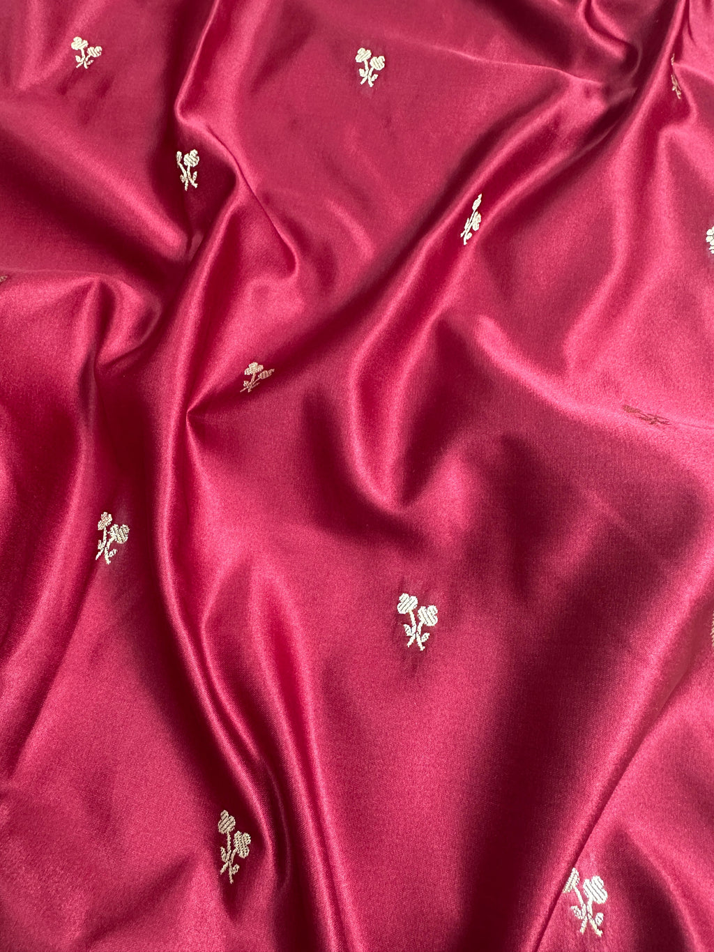 Deep Maroon Mashru Silk Zari Open Border Carry Aanchal Booti Saree