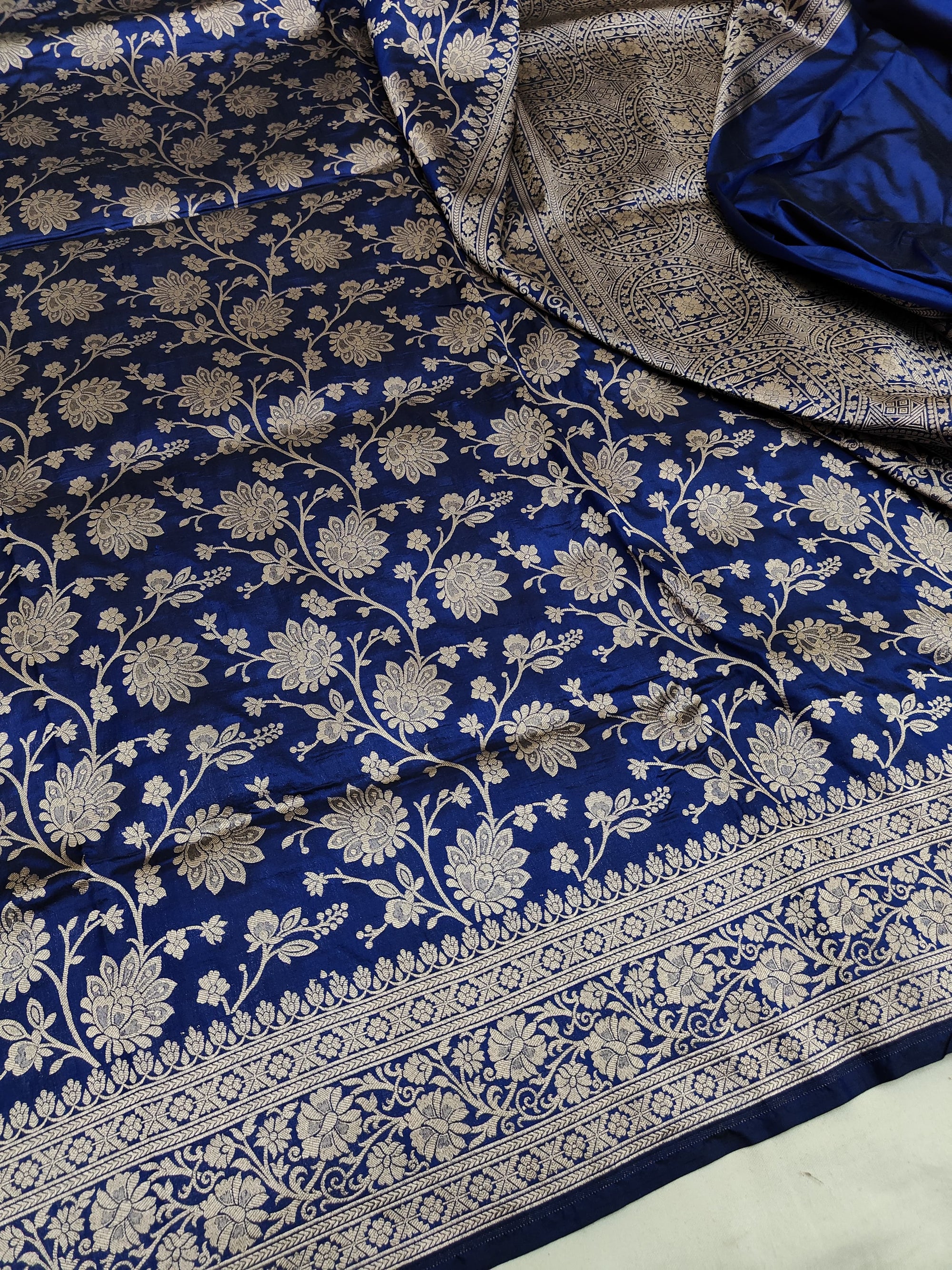 Pure Katan Silk Banarasi Saree with Jaal Work