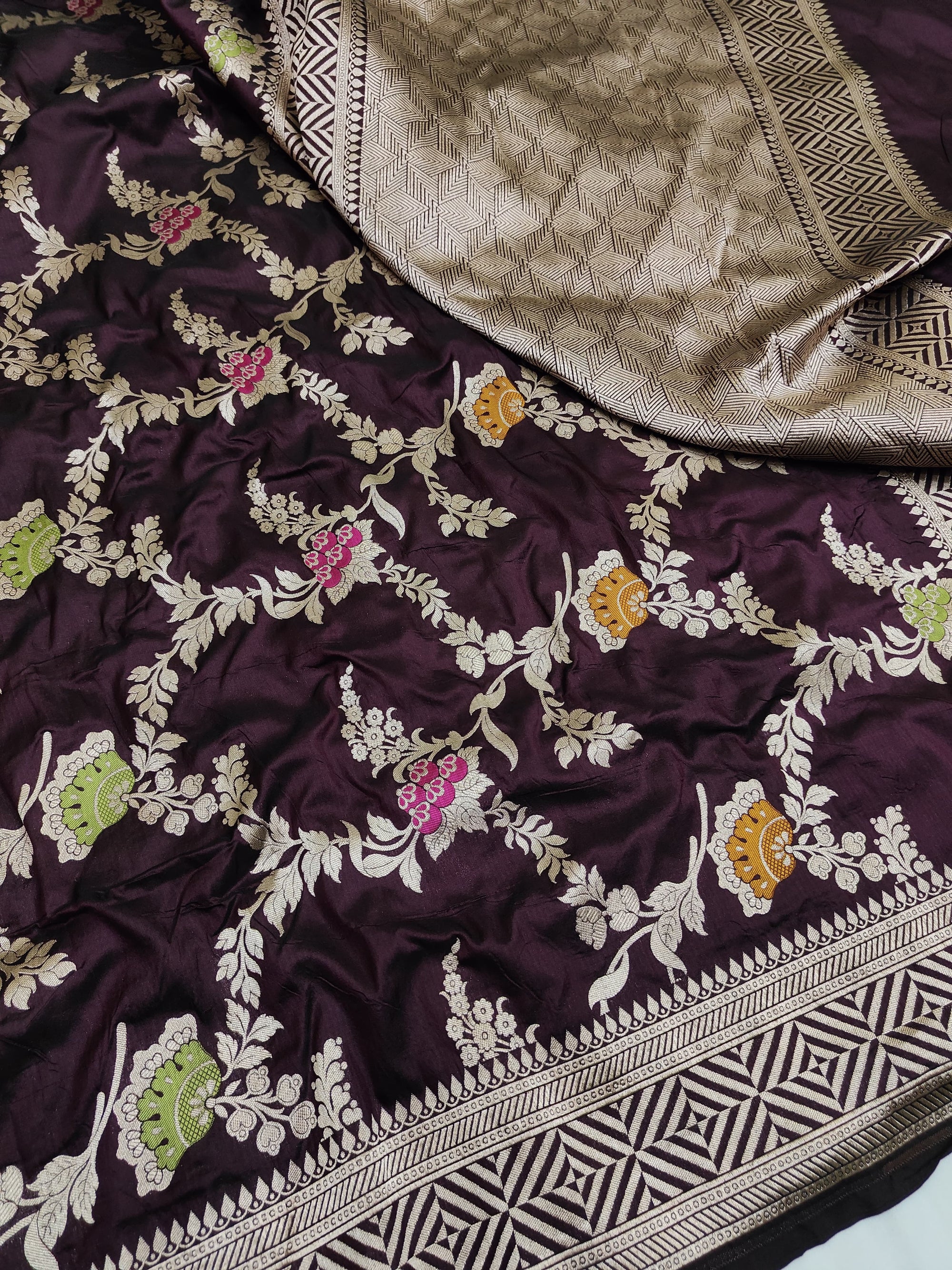 Pure Katan Silk Minakari Banarasi Saree