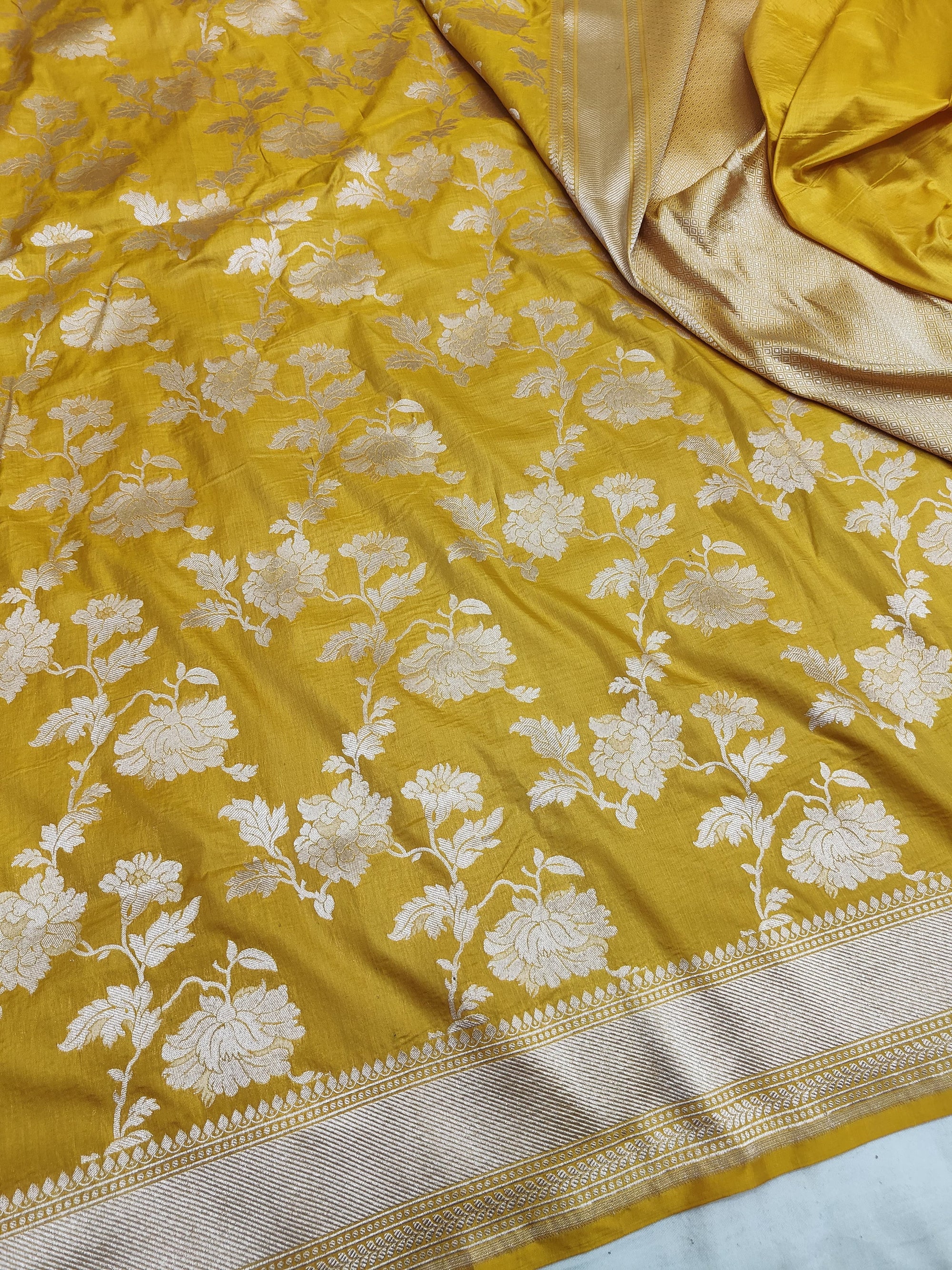Pure Katan Silk Banarasi Saree with Jaal Work