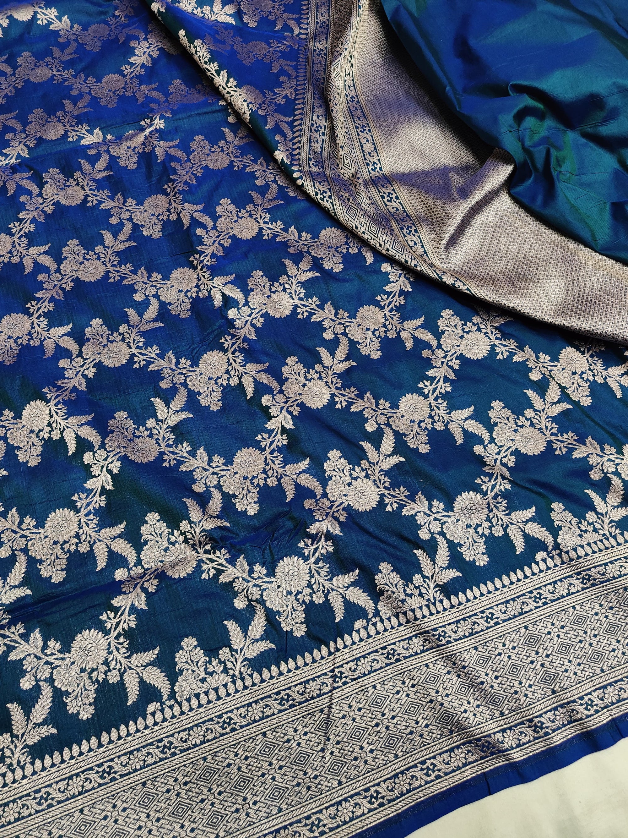 Pure Katan Silk Banarasi Saree with Jaal Work
