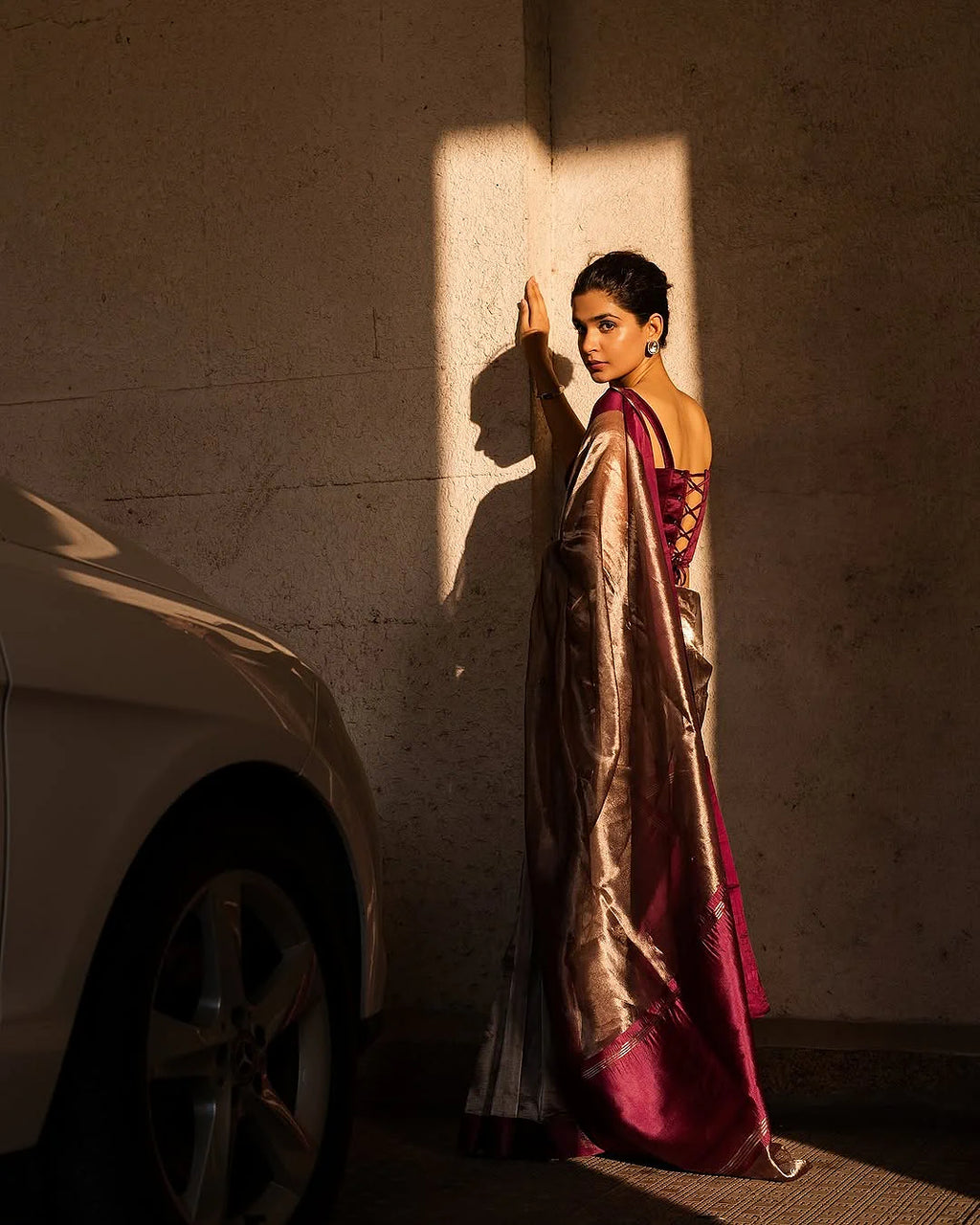Pure Tissue Silk Banarasi Saree with Satin Border | Katan Banaras