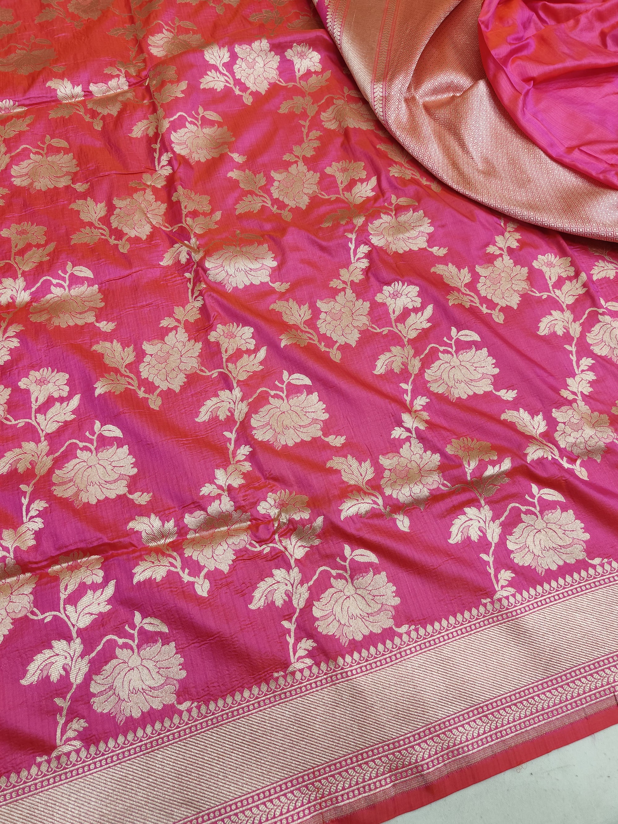 Pure Katan Silk Banarasi Saree with Jaal Work