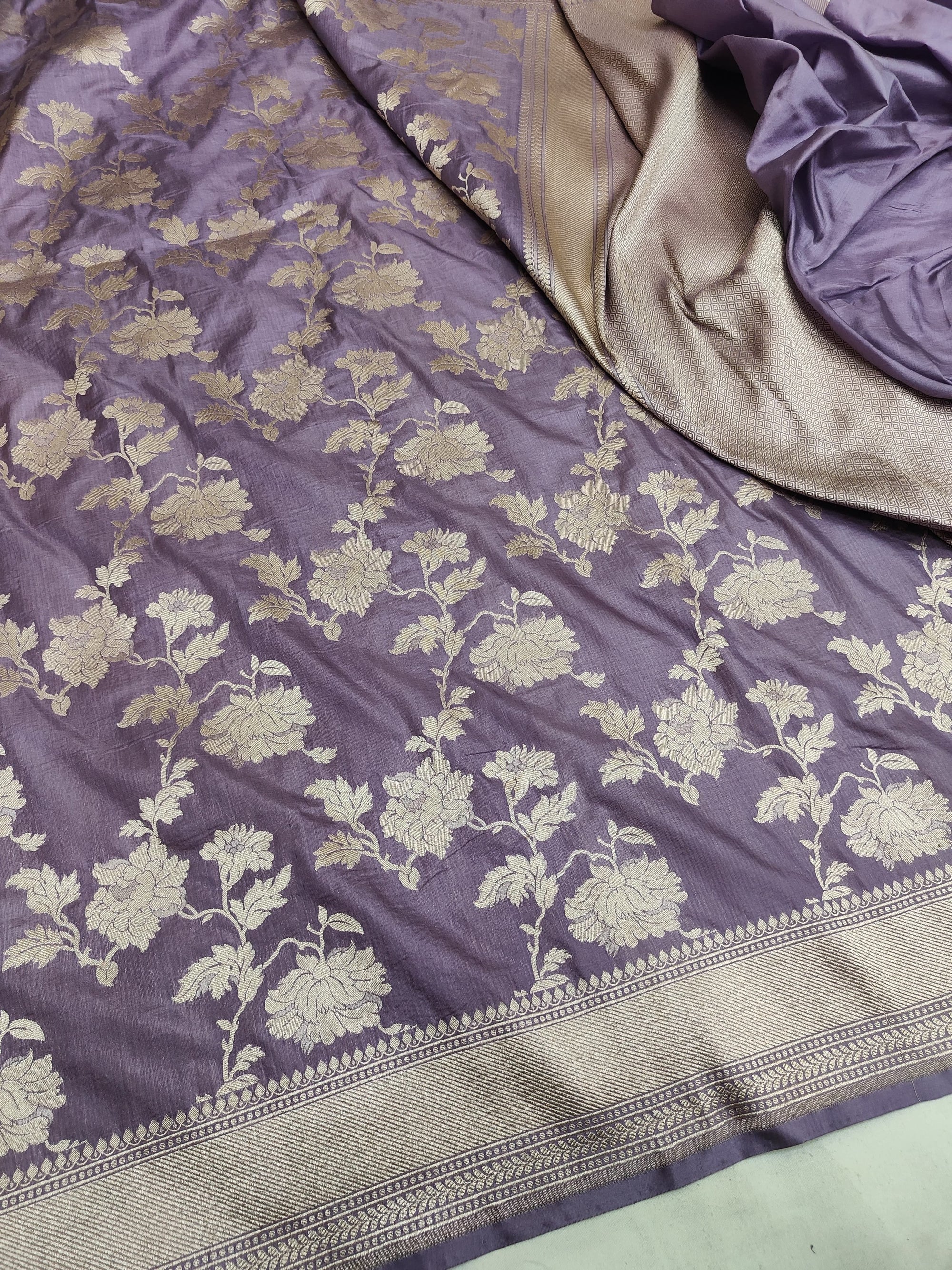 Pure Katan Silk Banarasi Saree with Jaal Work