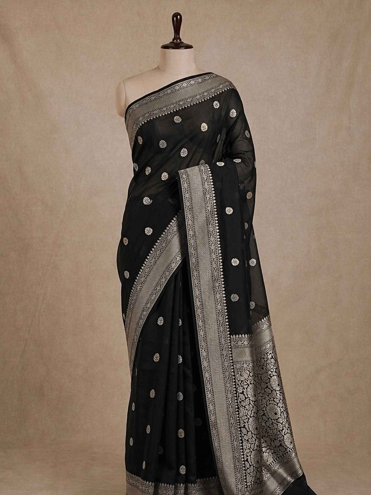 Pure Kora Silk Banarasi Saree – Gold Zari Handloom | Premium Festive & Wedding Saree
