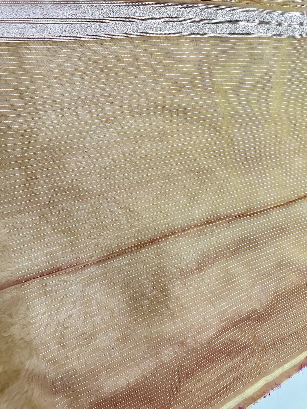 Pure Kora Silk Kadhwa Buti Handloom Banarasi Saree | Royal Purple Meenakari Border | KATAN BANARAS