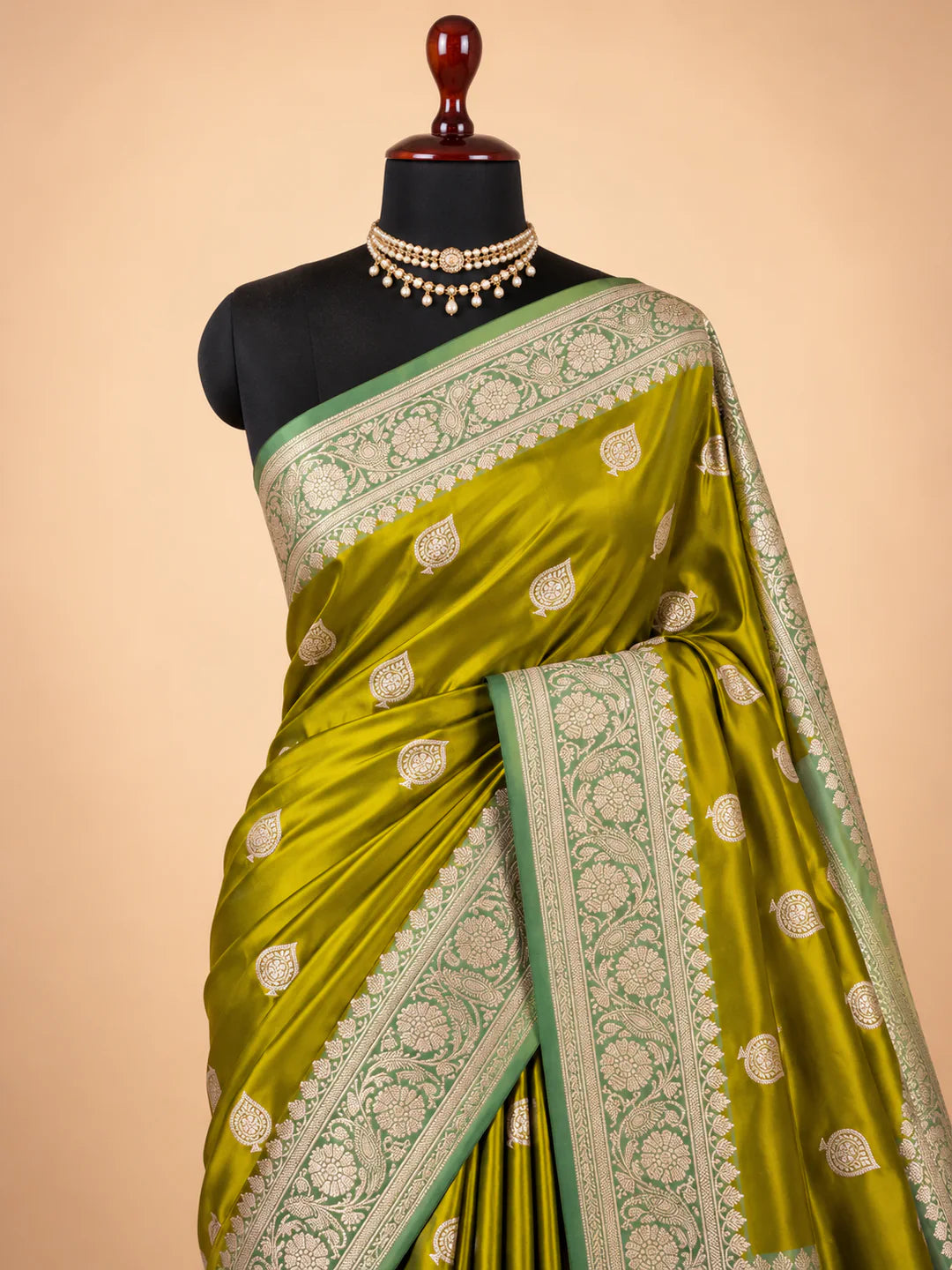 Golden Meadow — Mashru Silk Banarasi Saree in Mustard Yellow