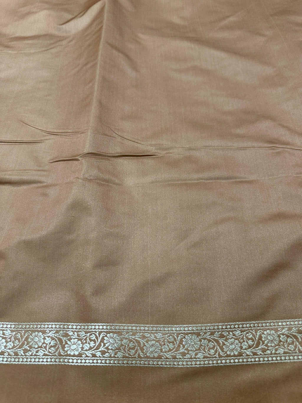Brown Mashru Silk Zari Banarasi Border Aanchal Boota Booti Saree - Katan Banaras