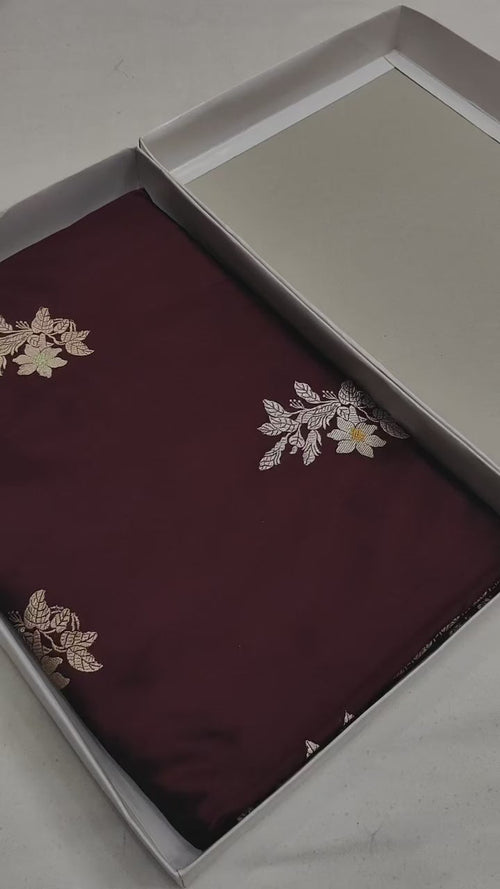 Pure Katan Silk Kadhwa Buta Handloom Banarasi Saree – Rich Red | Sona Rupa Zari with Tilfi Minakari