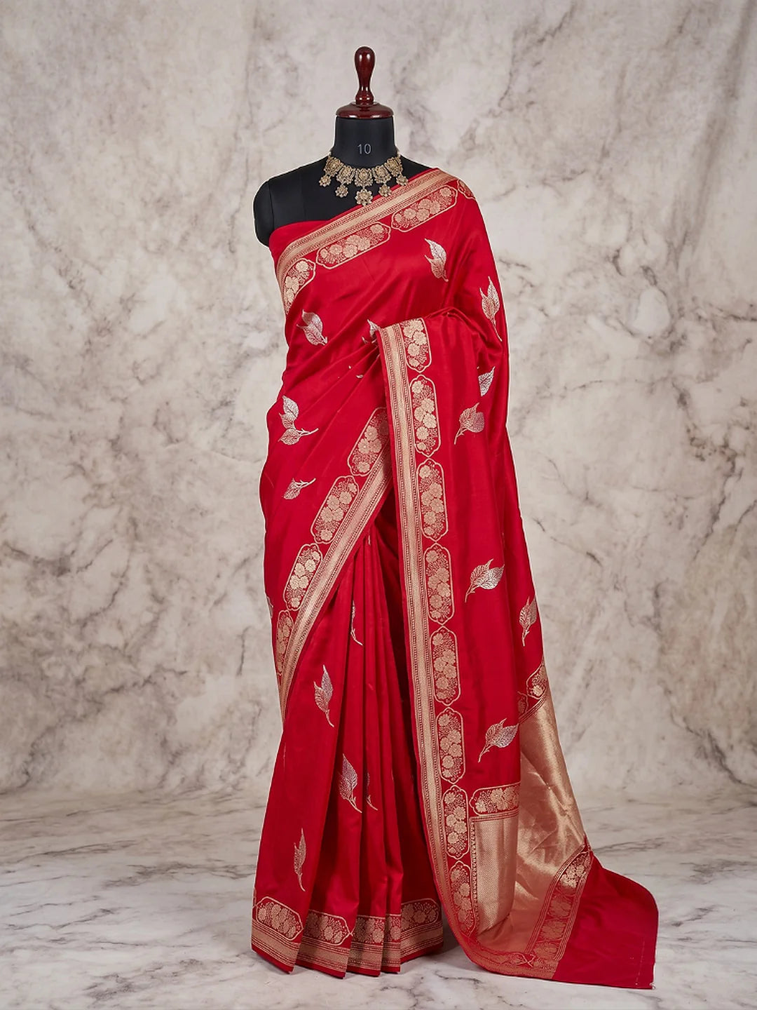 Pure Katan Silk Kadhwa Buta Banarasi Saree | Sona Rupa Zari | Red