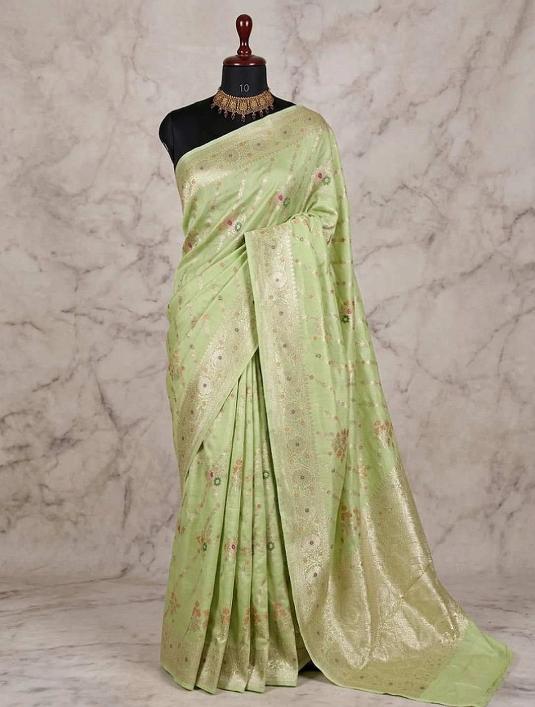 Pure Chiniya Silk Banarasi Saree | Floral Zari Woven Saree from Varanasi