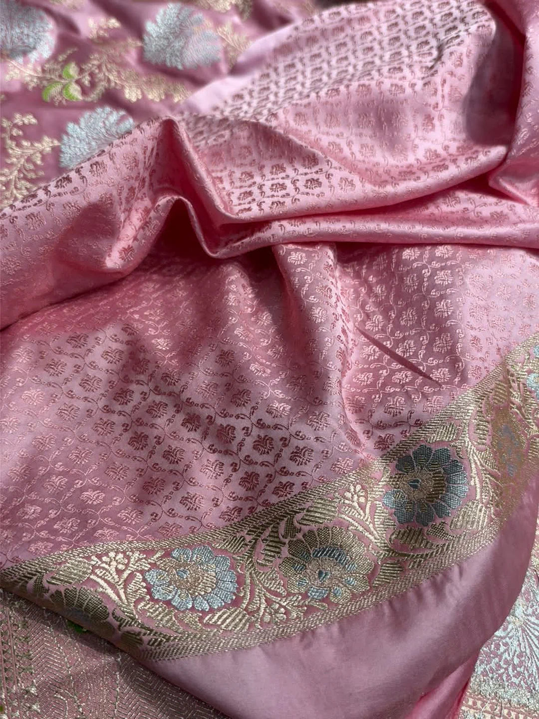 Mauve Moonlight — Mashru Silk Banarasi Saree in Mauve Pink