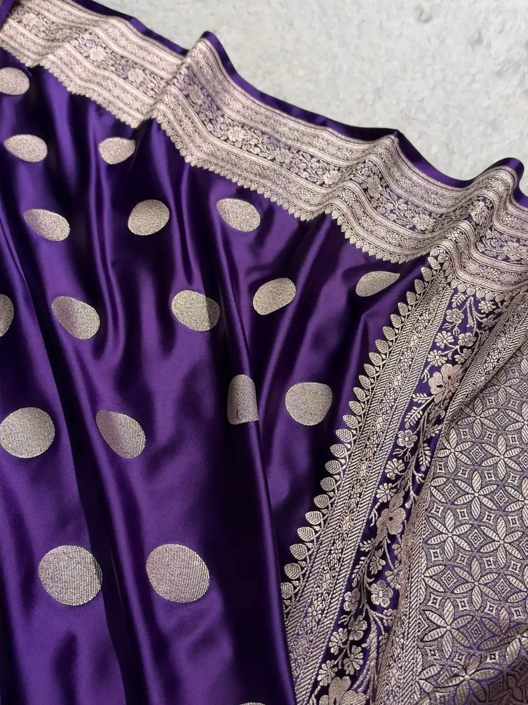 Violet Constellation — Mashru Silk Saree in Deep Purple
