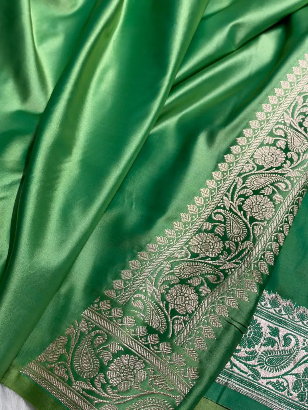 Golden Meadow — Mashru Silk Banarasi Saree in Mustard Yellow