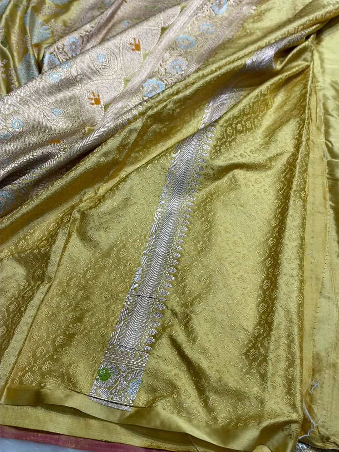 Golden Canopy — Mashru Silk Banarasi Saree in Mustard Yellow