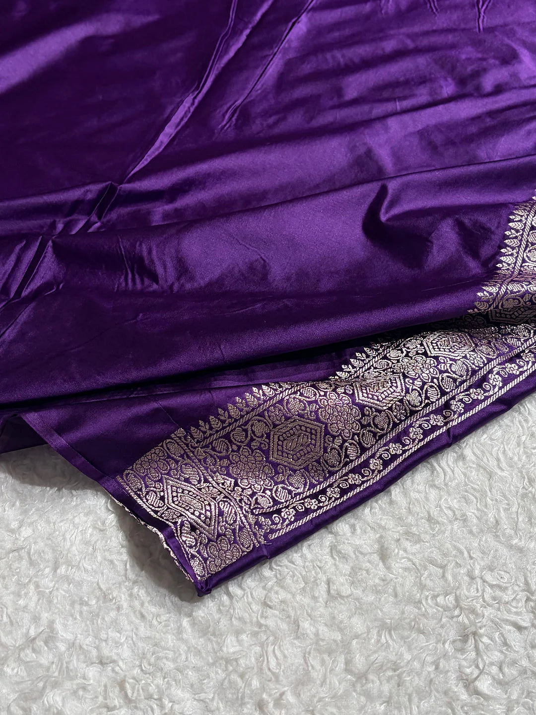Violet Vines — Mashru Silk Banarasi Saree in Purple