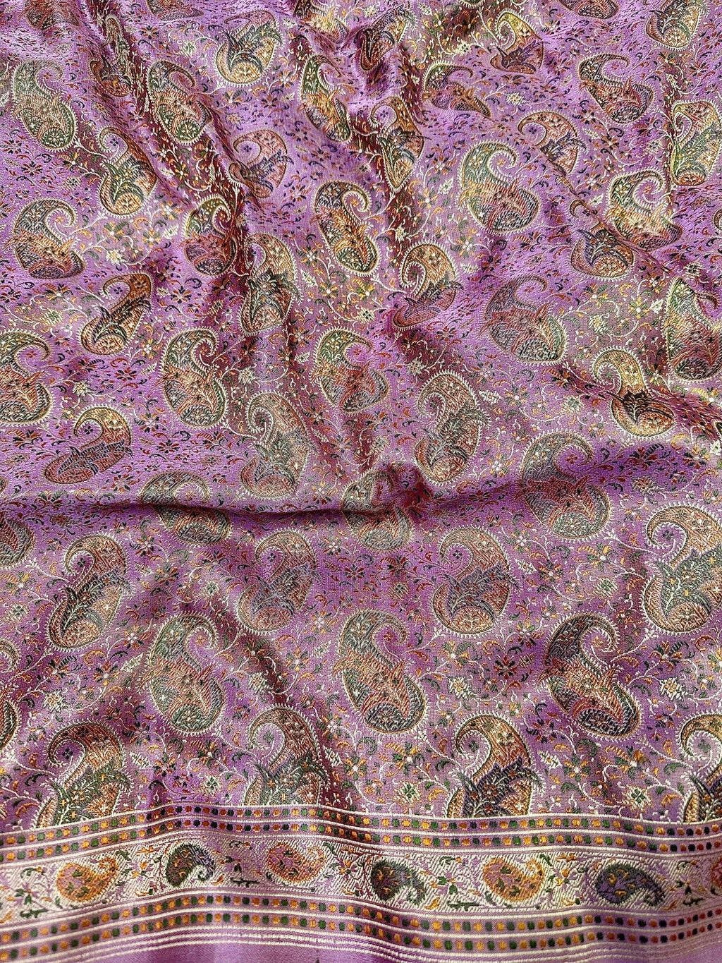 Mauve Pink Pure Banarasi Handloom Jamawar Tanchui Kadhwa Interlocked Weaved Saree - Katan Banaras