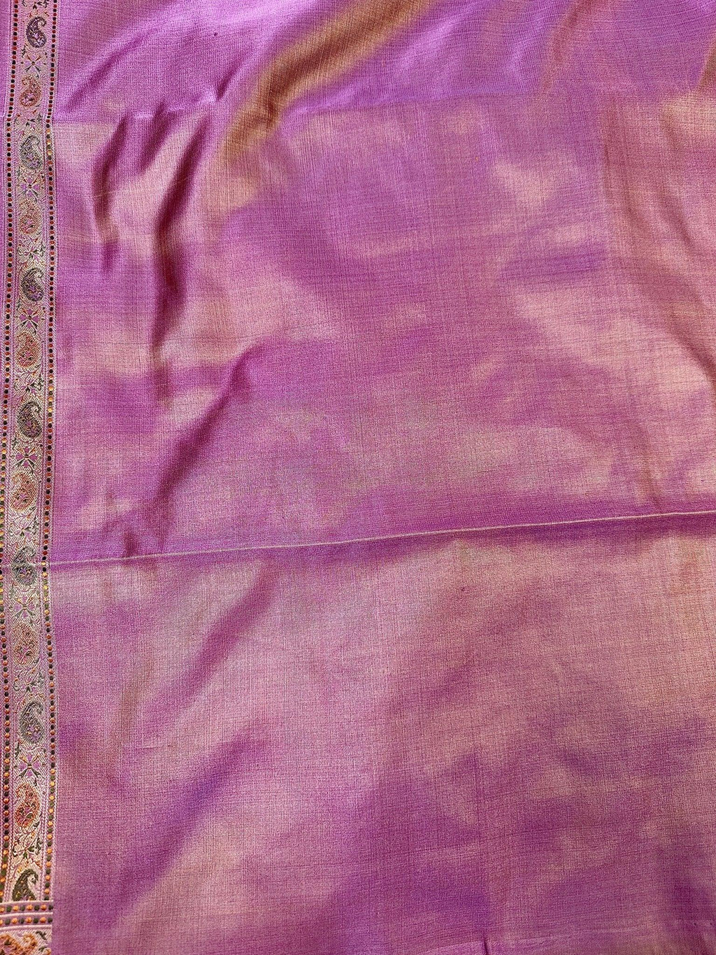 Mauve Pink Pure Banarasi Handloom Jamawar Tanchui Kadhwa Interlocked Weaved Saree - Katan Banaras