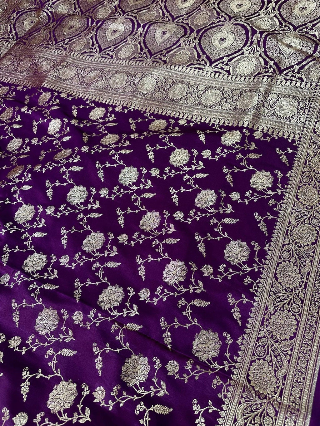 Exquisite Satin Katan Banarasi Saree - Katan Banaras