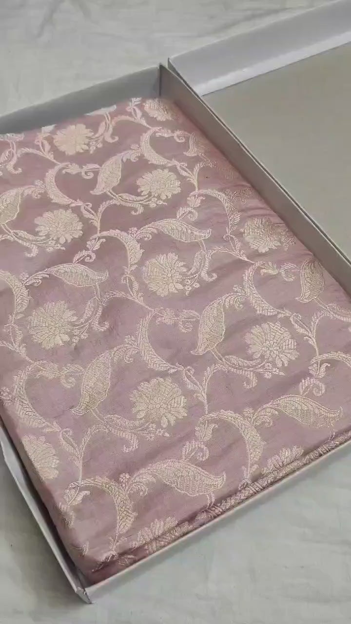 Pure Katan Silk Banarasi Saree with Jaal Work