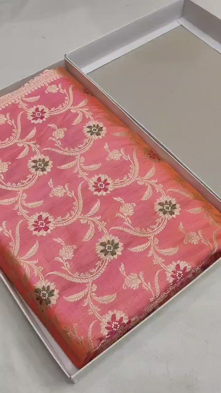 Pure Katan Silk Minakari Banarasi Saree