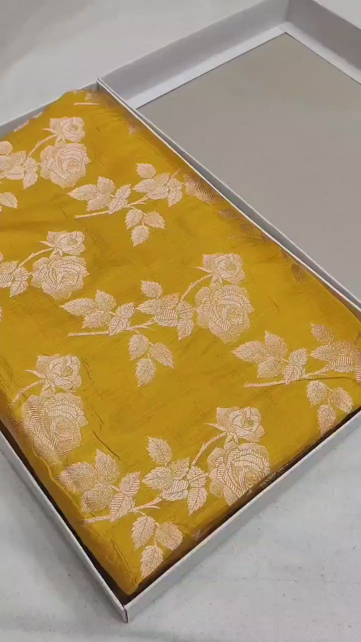 Pure Katan Silk Banarasi Saree with Jaal Work